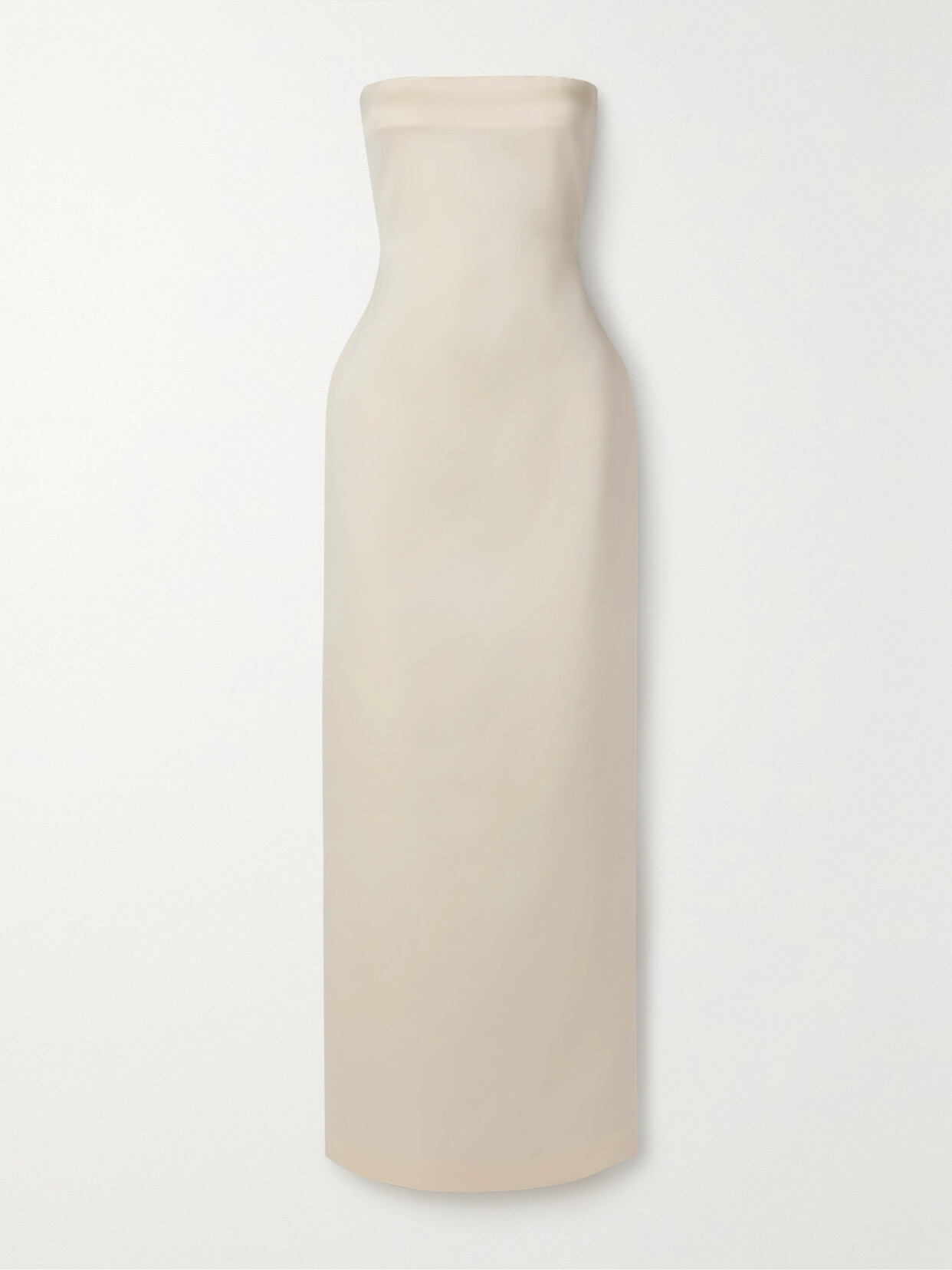The Row Reeta Strapless Wool And Silk-blend Maxi Dress - White