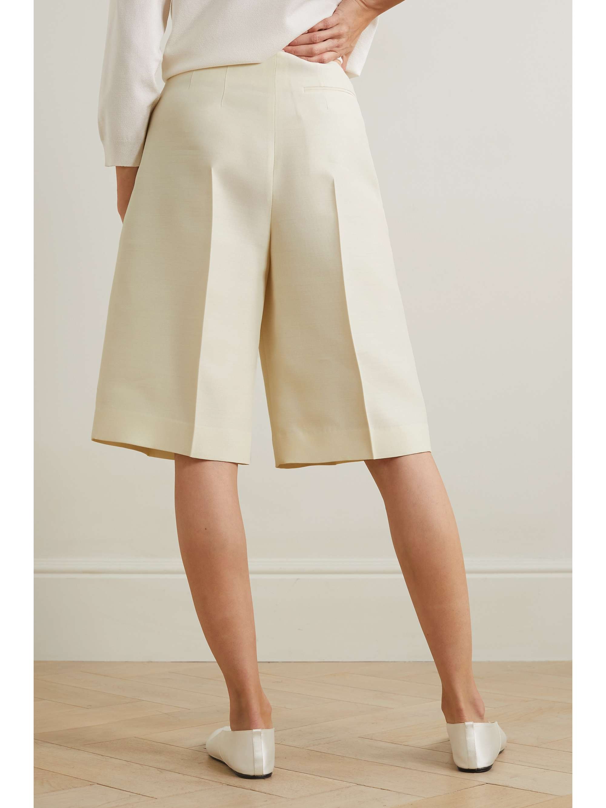 THE ROW Flash wool and silk-blend shorts