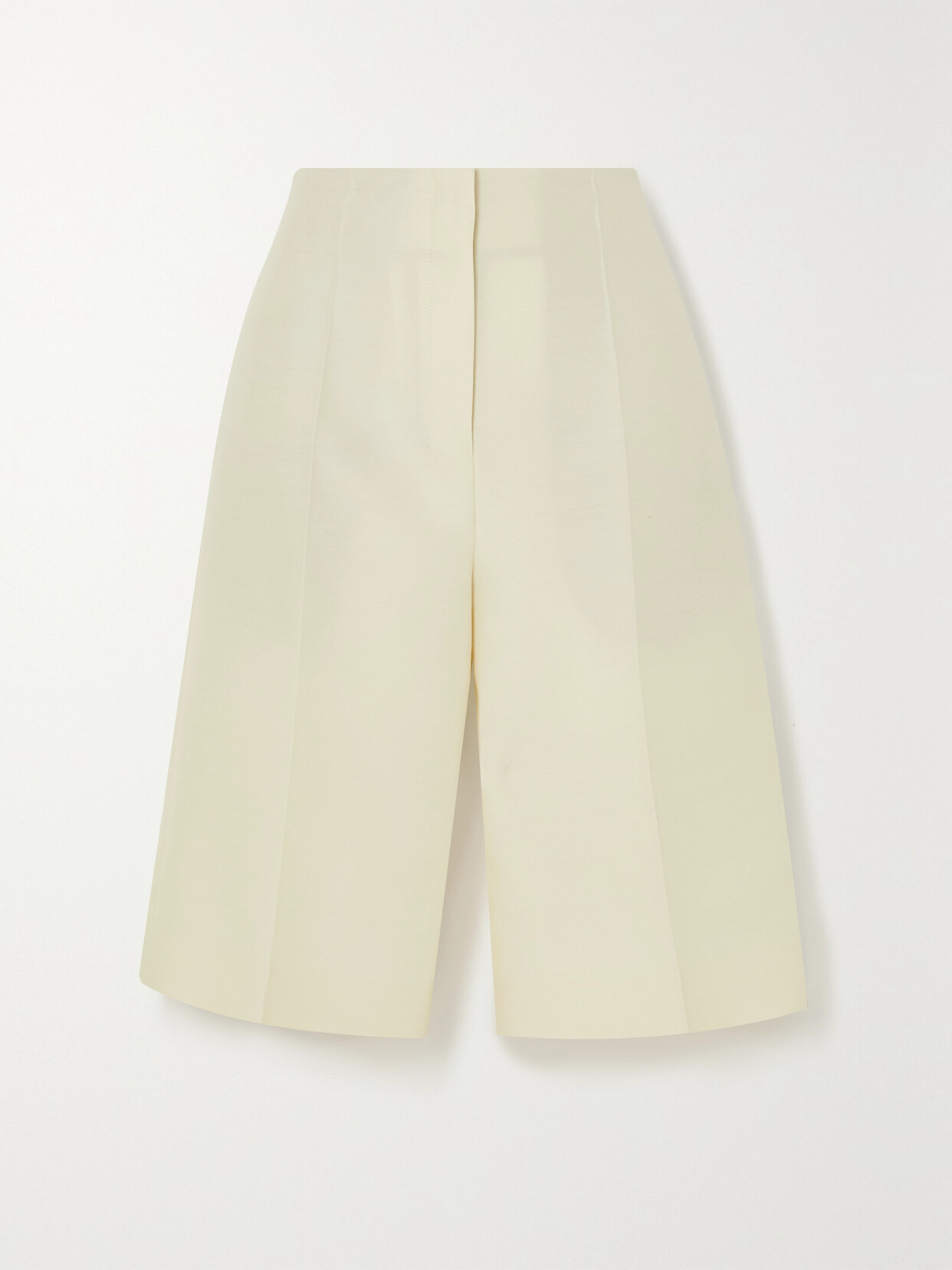 Shop The Row Flash Wool And Silk-blend Shorts In Ivory