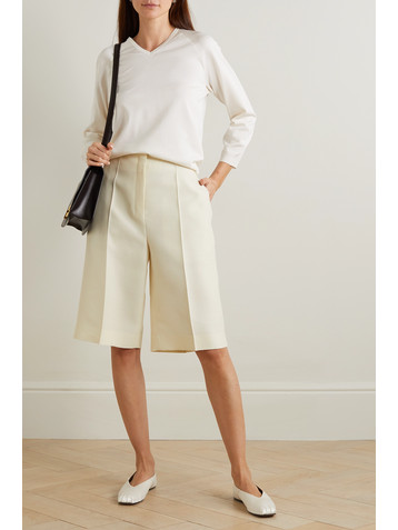 The Row Flash wool and silk-blend shorts