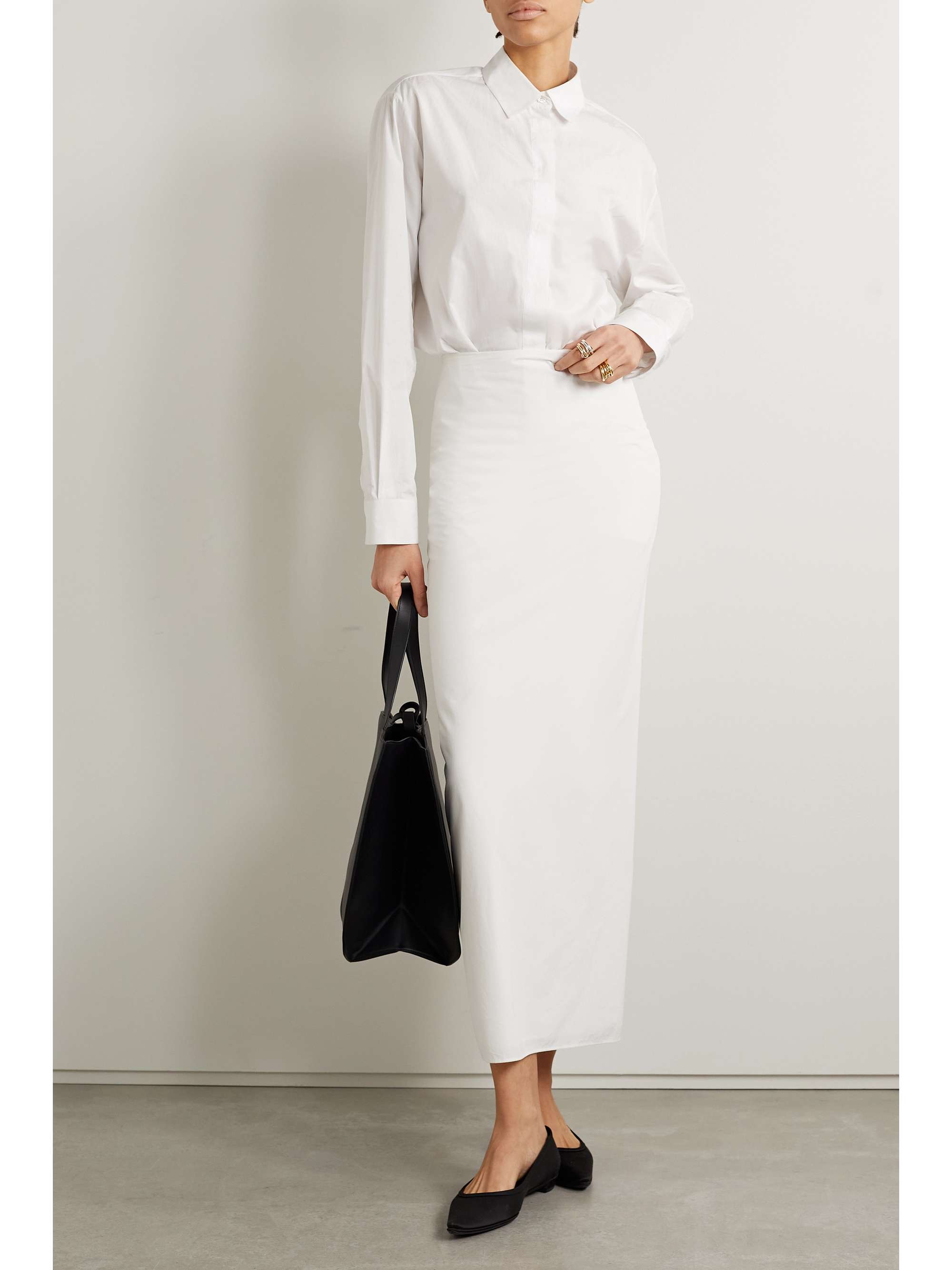 THE ROW Ryon cotton midi skirt