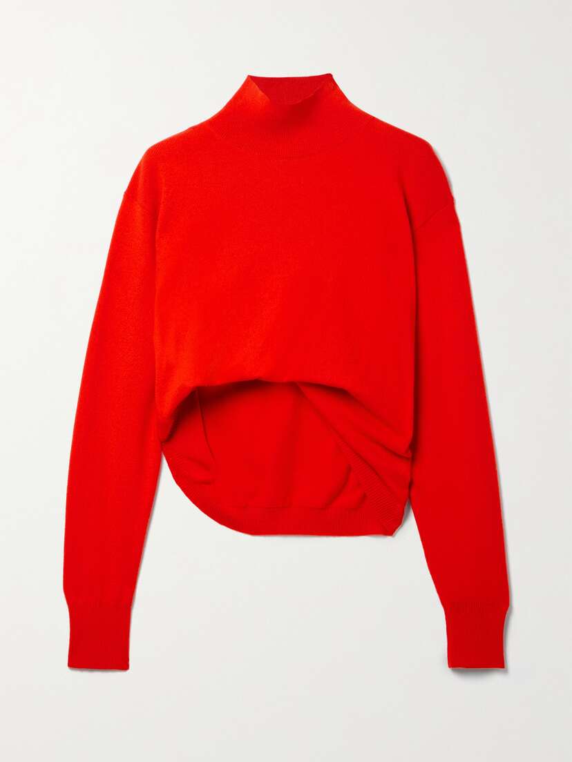 The Row Callan Gathered Cashmere Turtleneck Sweater - x large