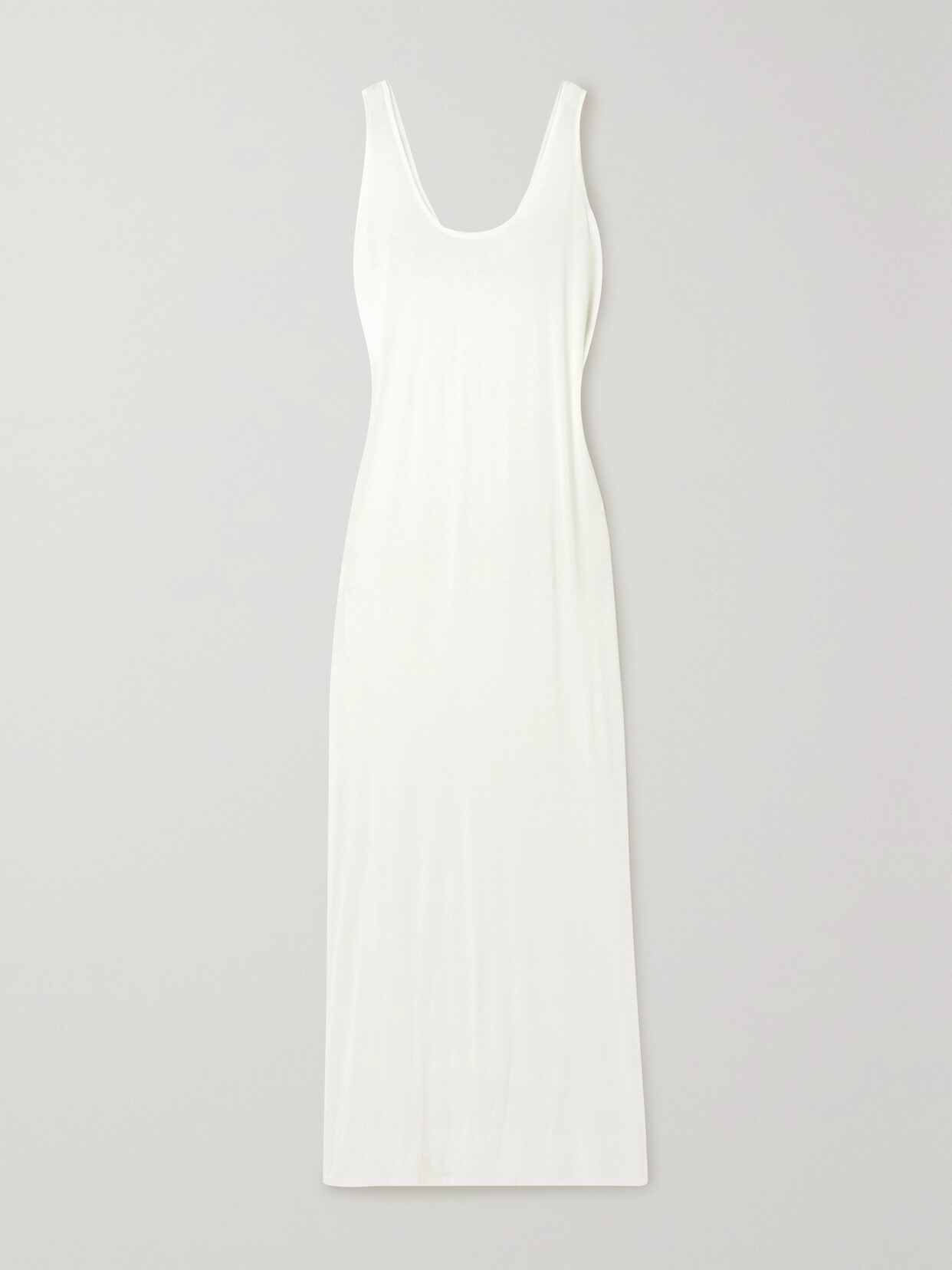 The Row Toman Jersey Midi Dress In White