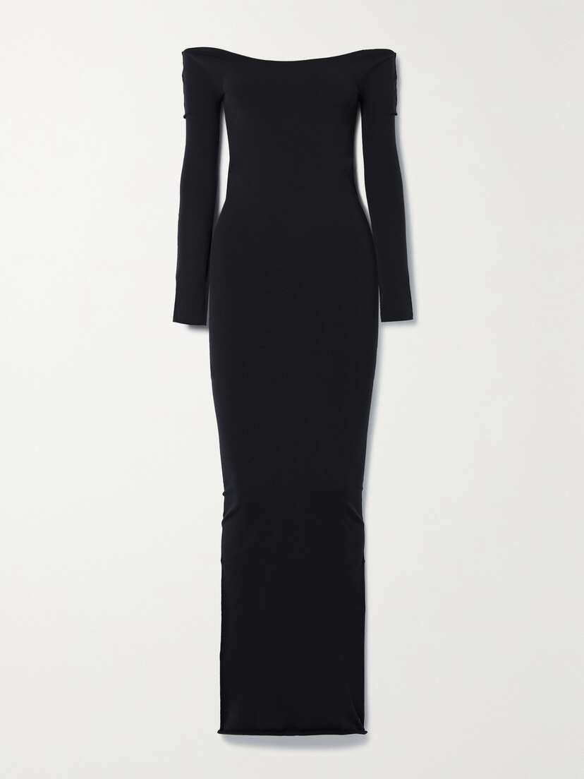 The Row — Curitiba off-the-shoulder stretch-ponte maxi dress