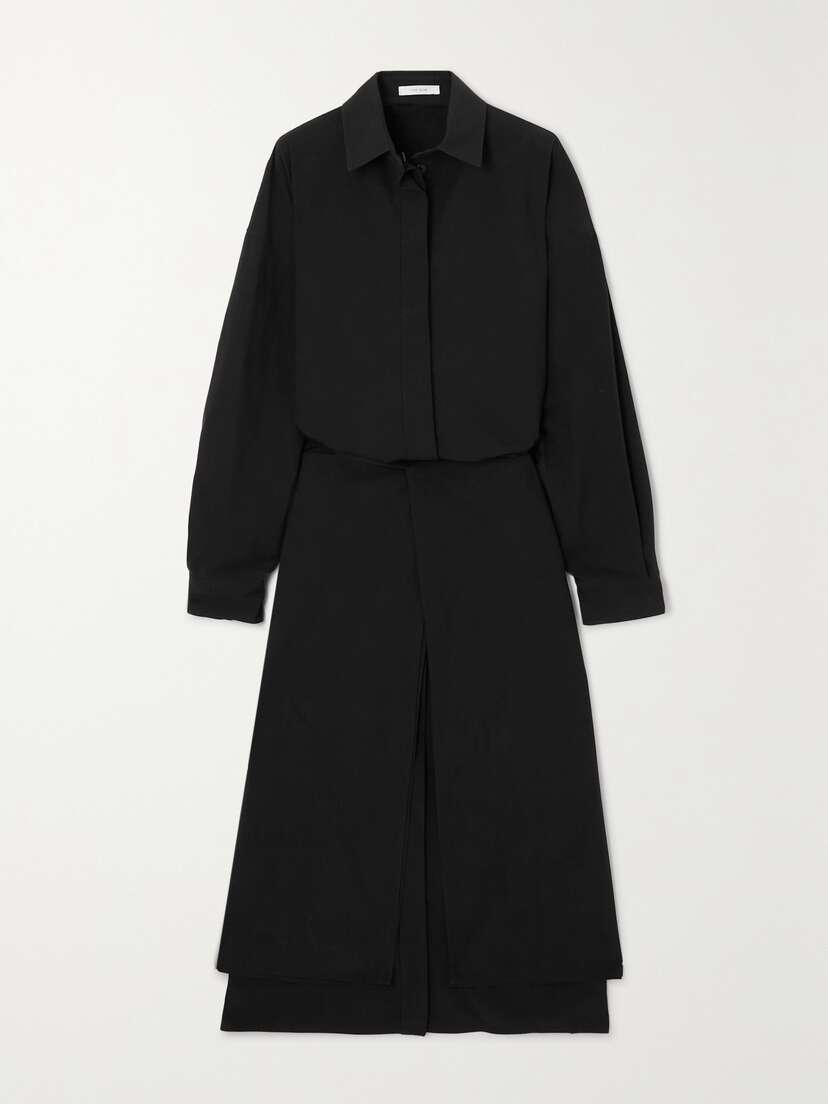 The Row Hempy Wrap-effect Cotton-poplin Midi Shirt Dress - x large