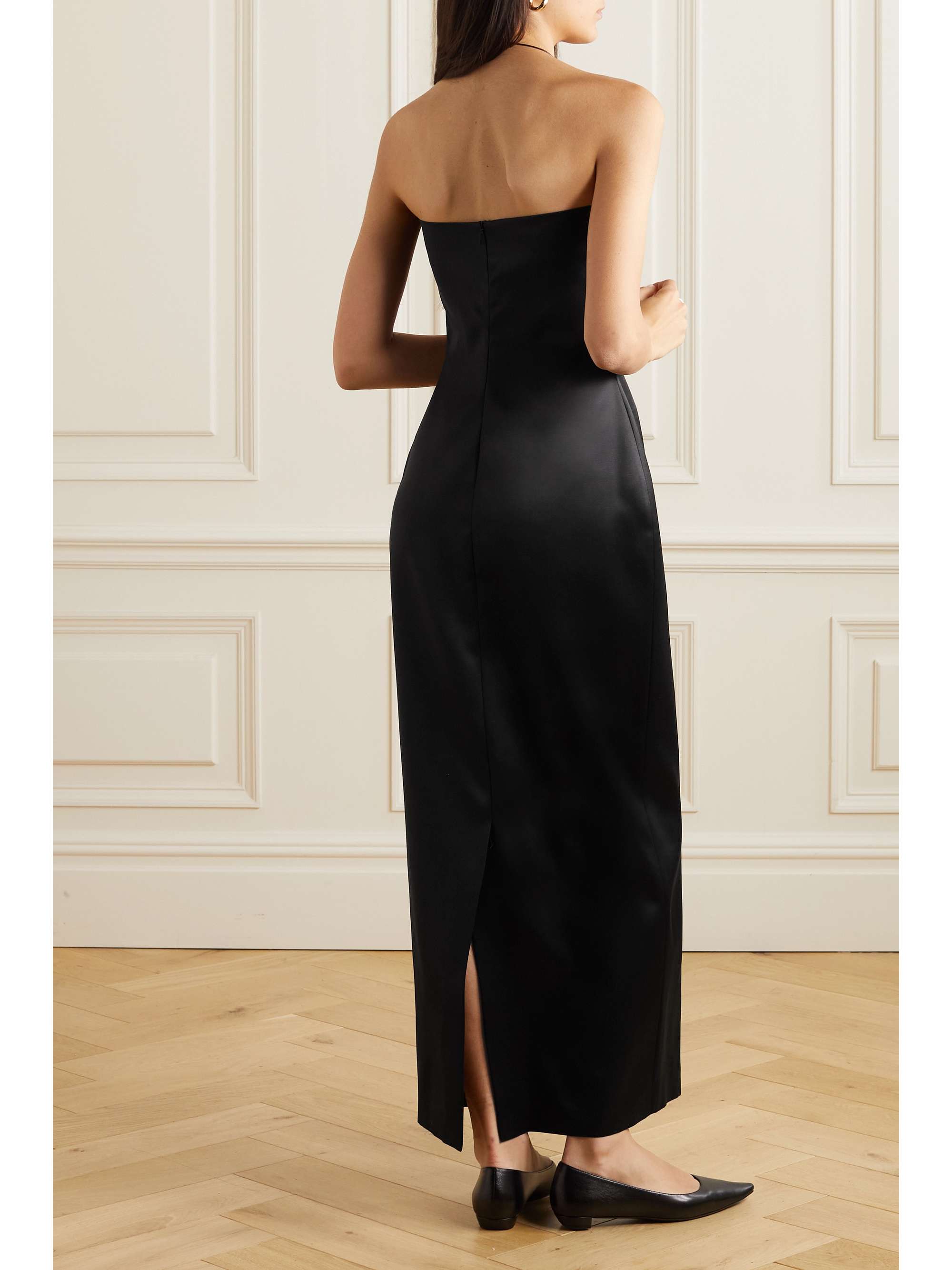 THE ROW Reeta strapless wool and silk-blend maxi dress
