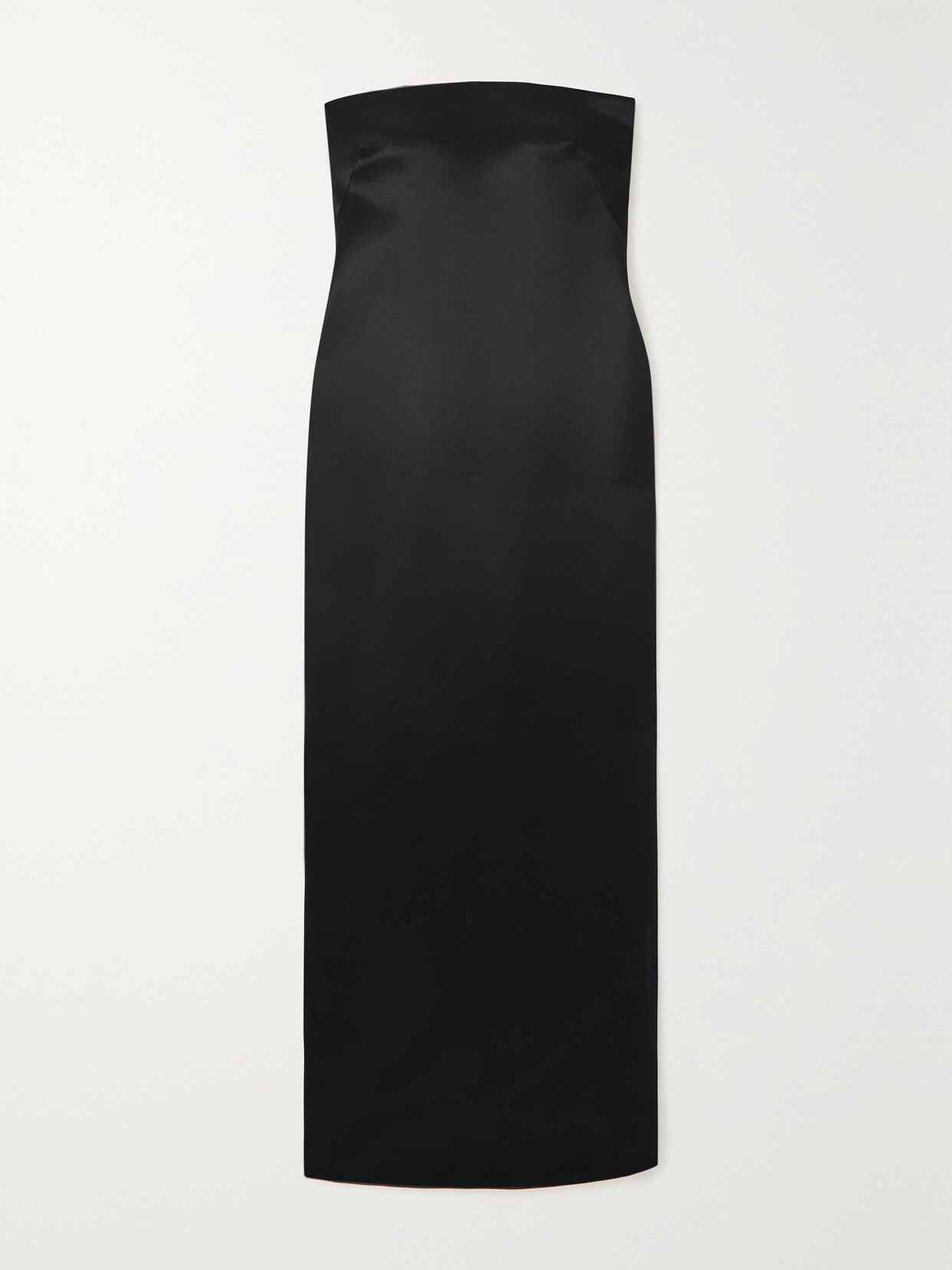 Shop The Row Reeta Strapless Wool And Silk-blend Maxi Dress In Black