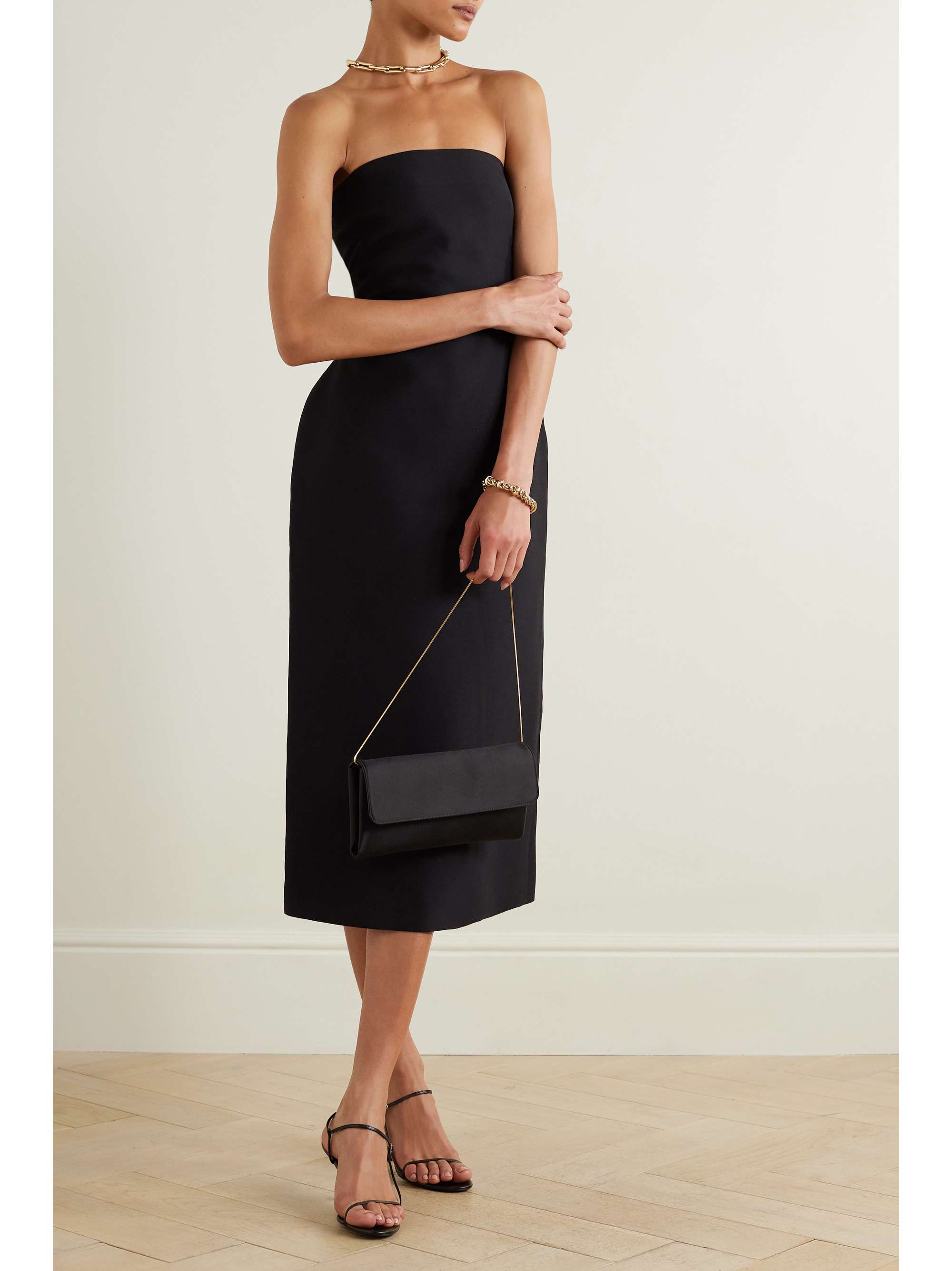THE ROW Nita strapless wool and silk-blend cady midi dress