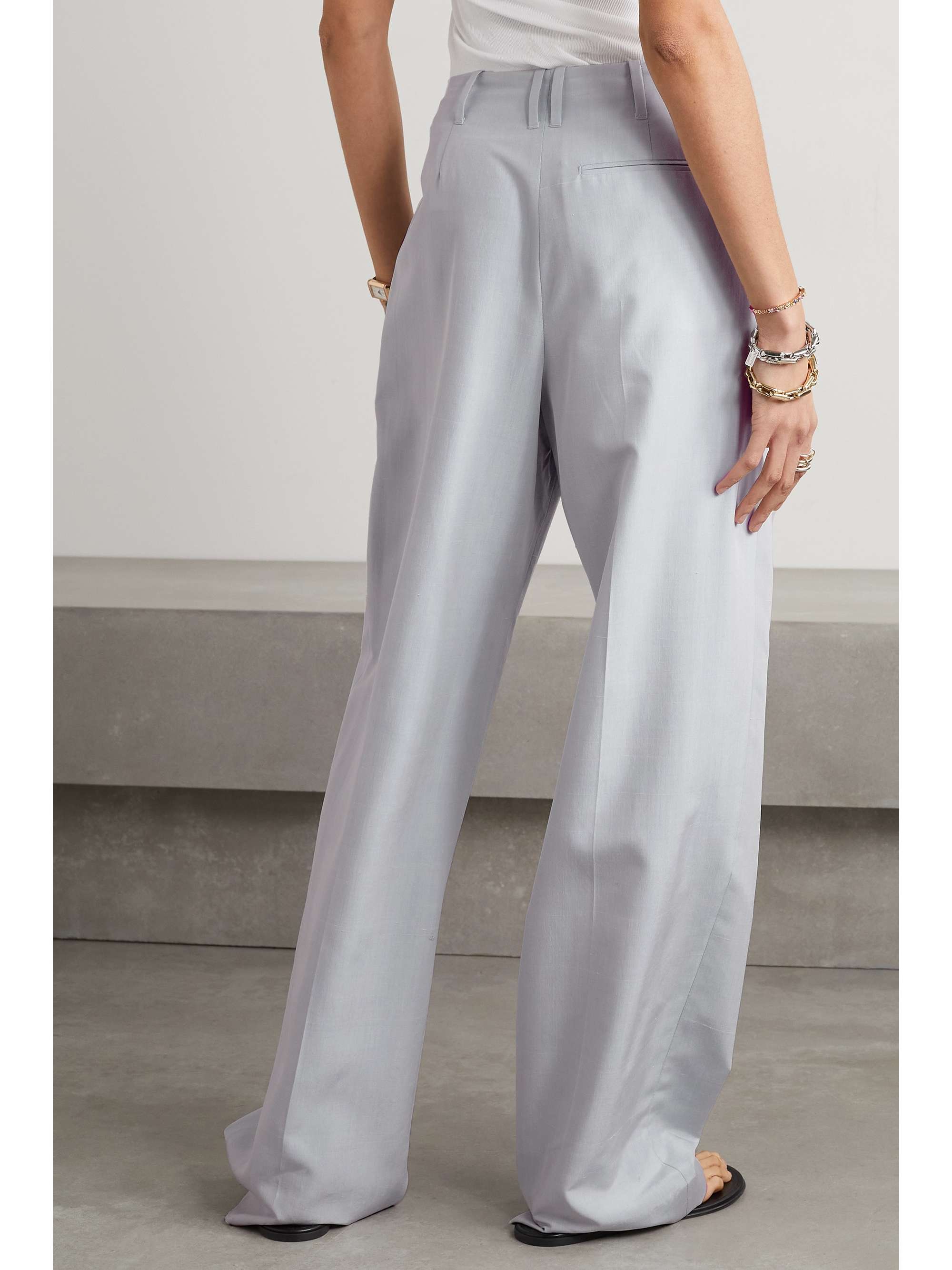 THE ROW Gaugin pleated cotton-poplin wide-leg pants