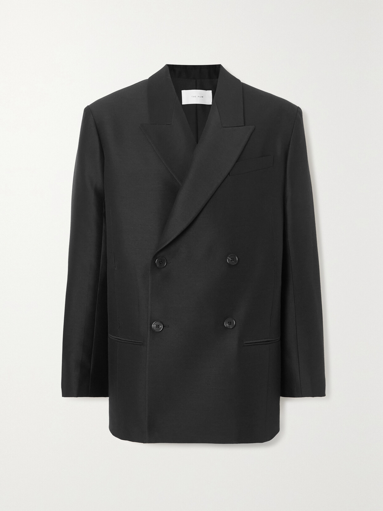 The Row Cosima Wool And Silk-blend Cady Blazer In Black