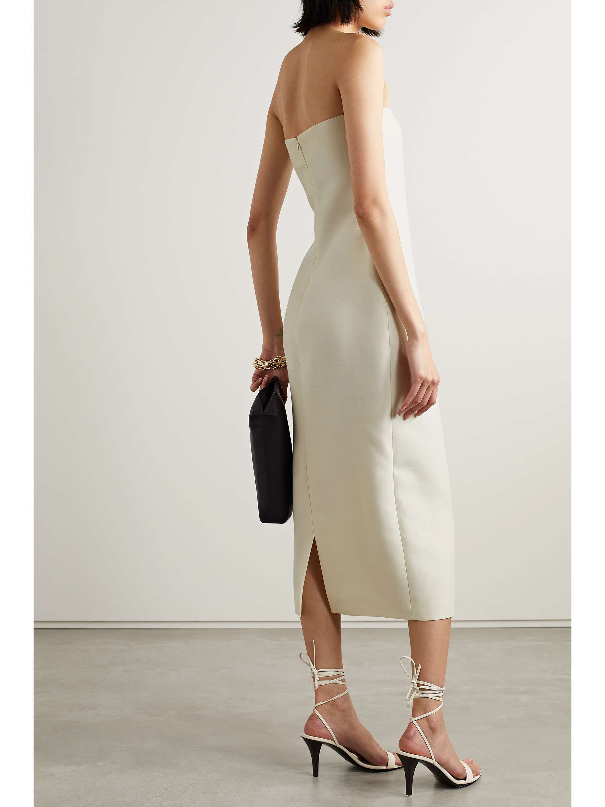 THE ROW Nita strapless wool and silk-blend cady midi dress