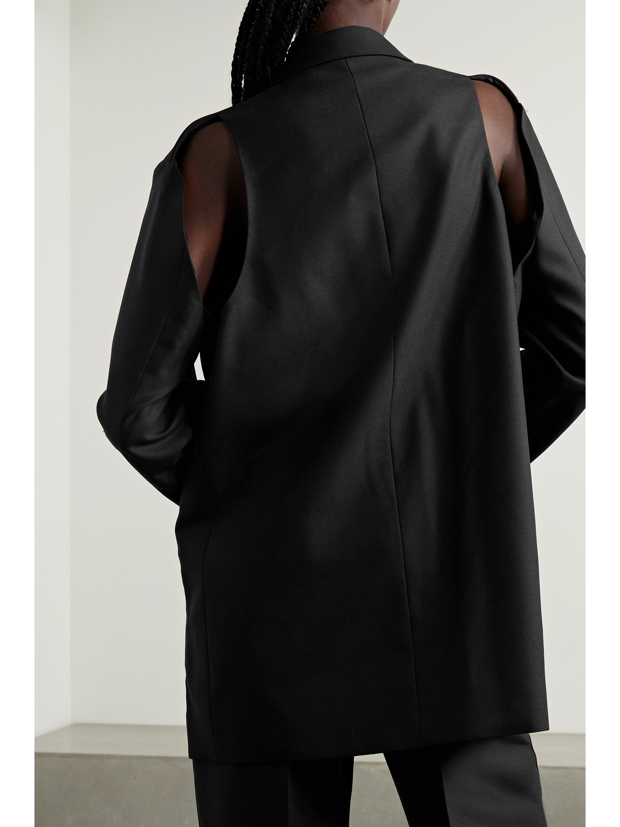 Shop The Row Cowal Cutout Wool And Mohair-blend Blazer In Black