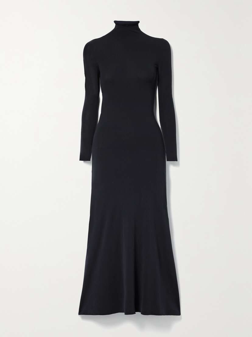 The Row Canelle Stretch-knit Turtleneck Midi Dress - x large