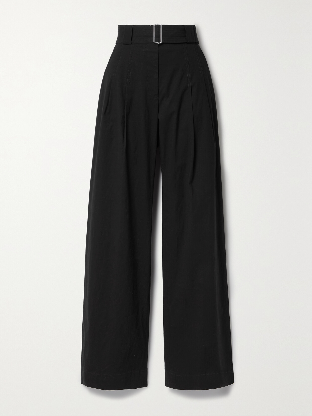 A.L.C. - Darby Belted Pleated Linen-blend Twill Wide-leg Pants - Black