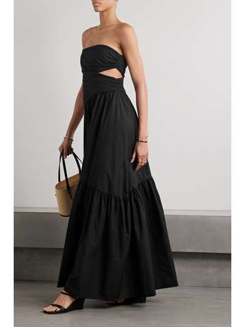 LUKHANYO . MDINGI One-shoulder fringed ribbed silk maxi dress