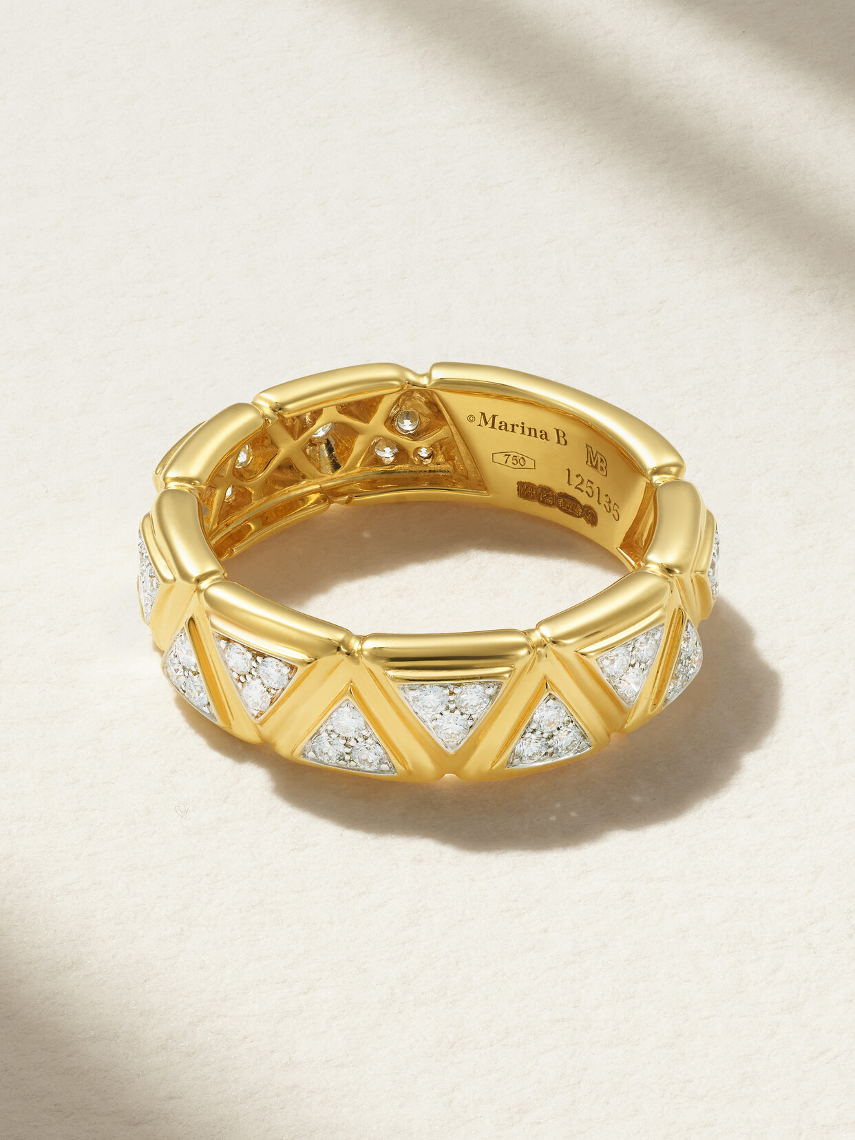 Marina B - Triangolini 18-karat Gold Diamond Ring - 6