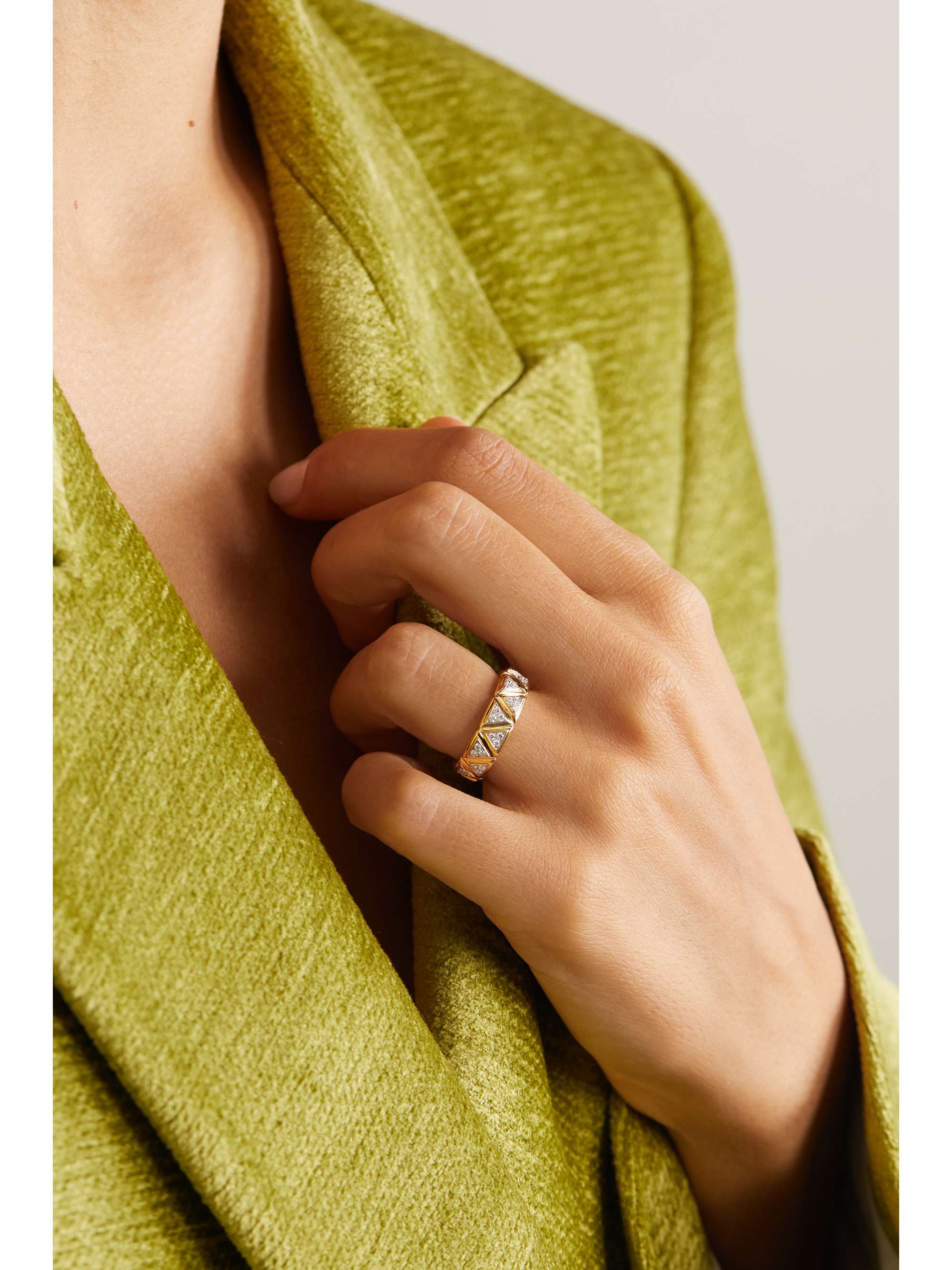 MARINA B Triangolini 18 karat gold diamond ring NET A PORTER