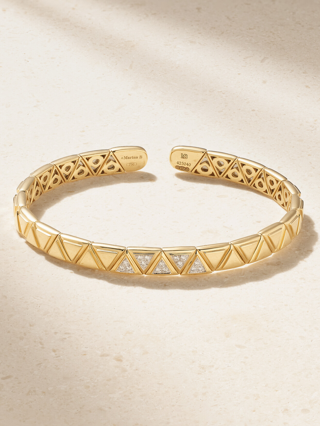 Marina B - Triangolini 18-karat Gold Diamond Bangle - M