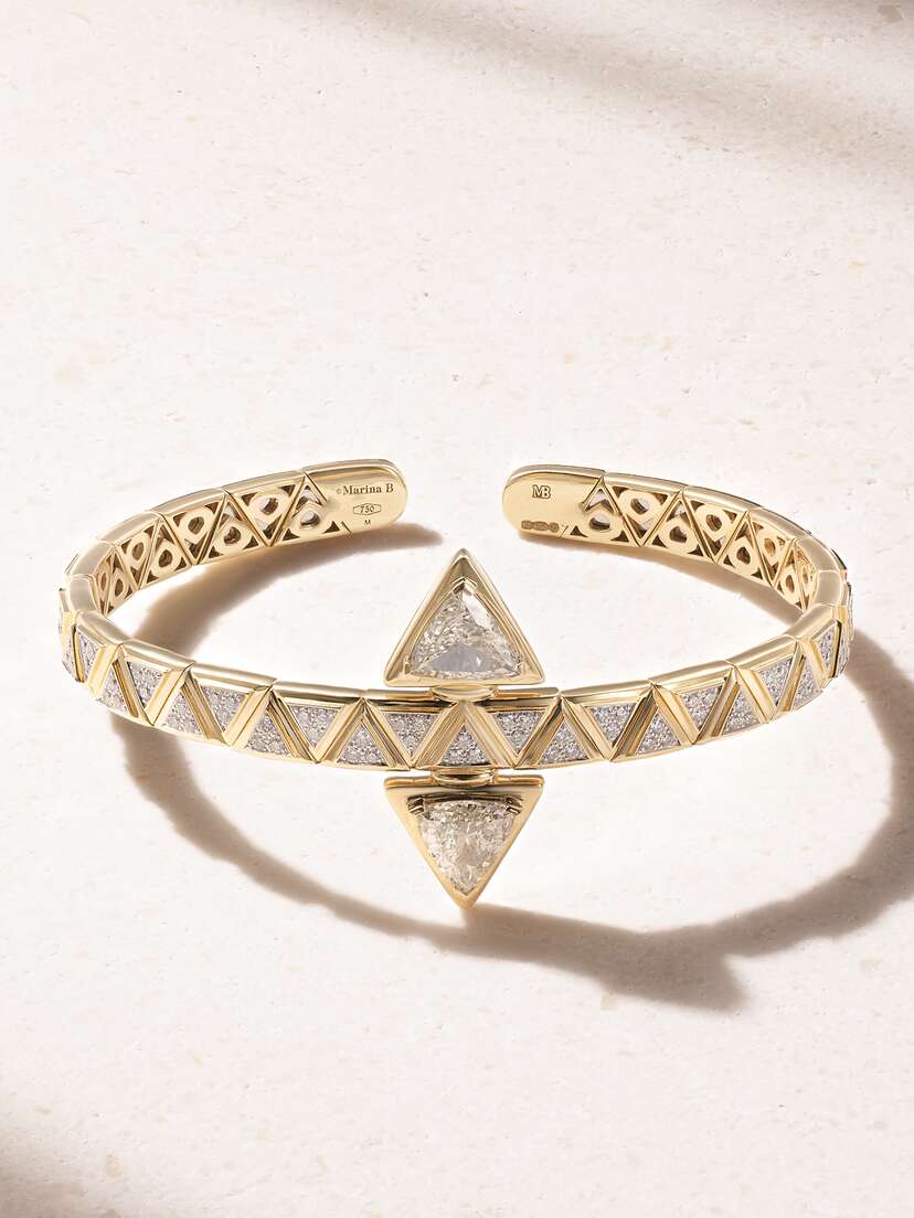 Marina B Triangoli Doppia Freccia 18-karat Gold Diamond Bangle
