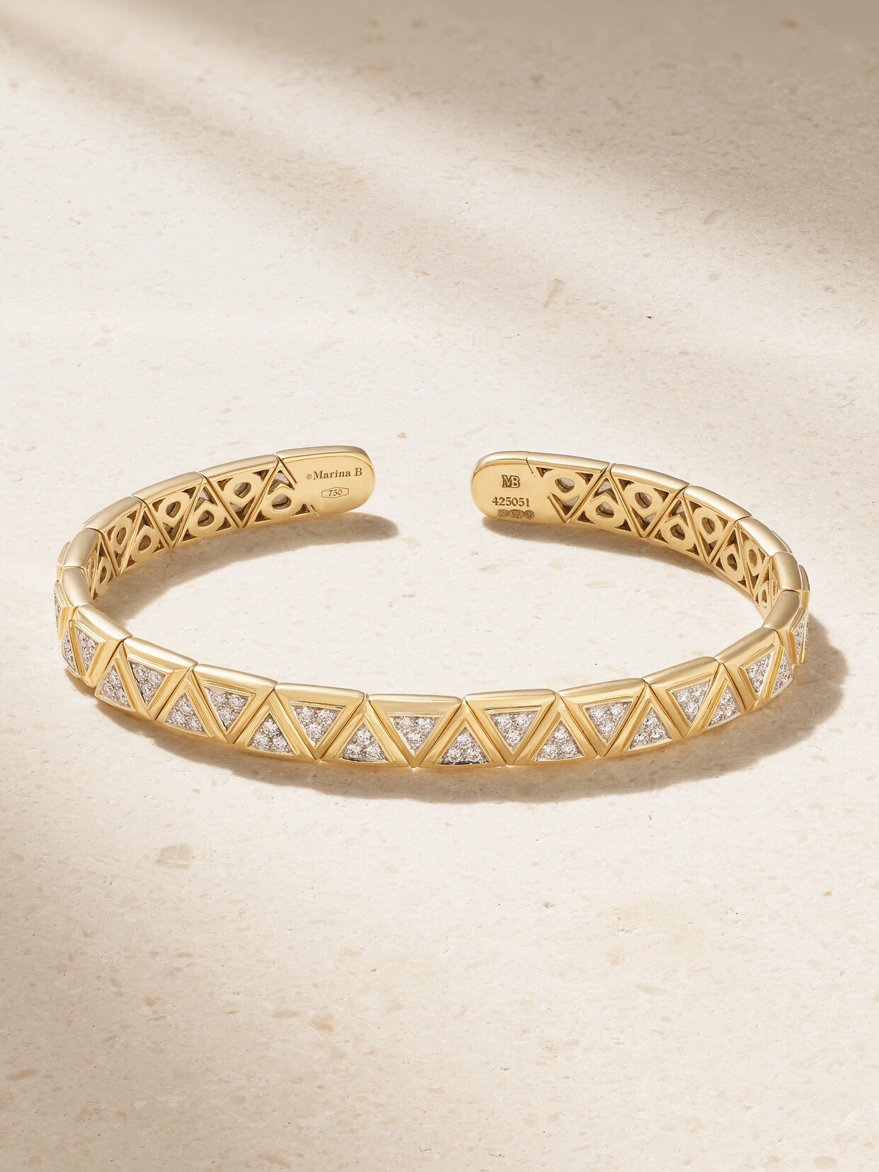 Marina B - Triangoli 18-karat Gold Diamond Bangle - M