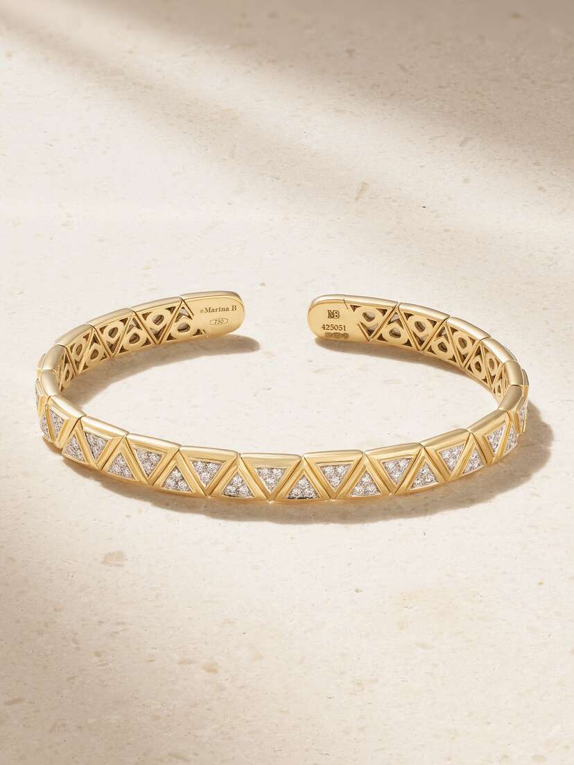 Marina B Triangoli 18-karat Gold Diamond Bangle