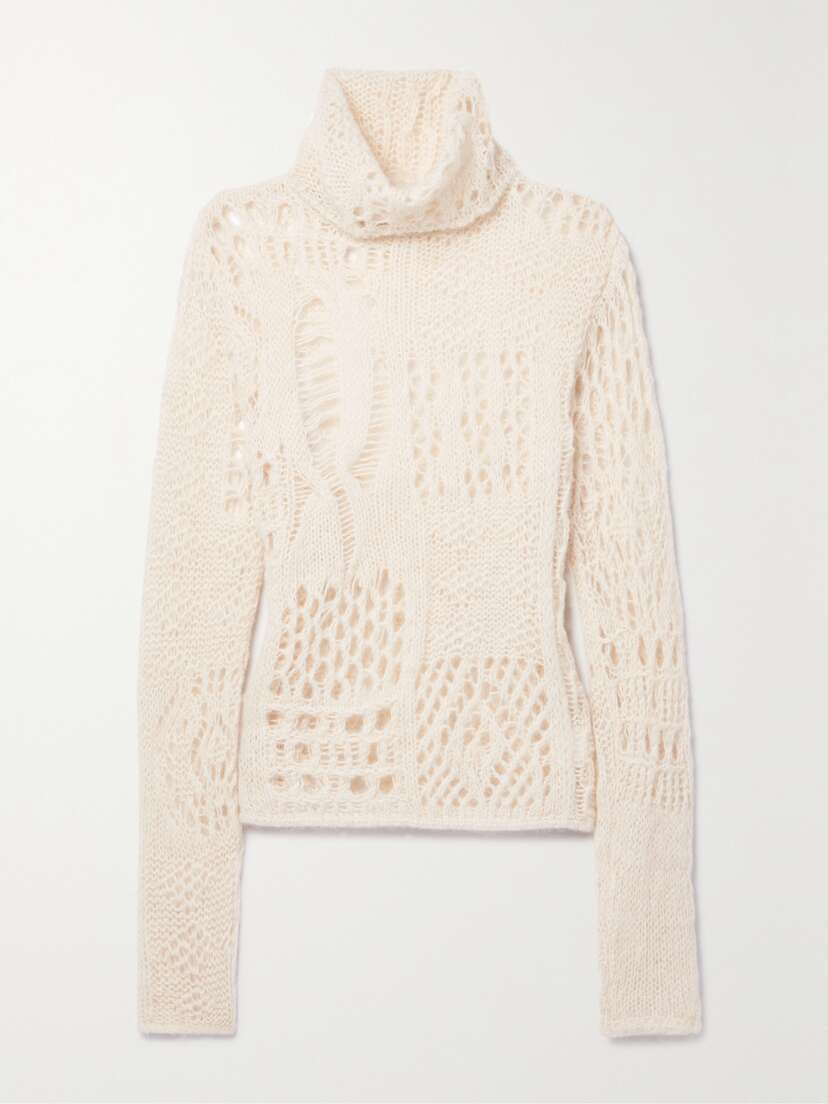 Our Legacy Open-knit Alpaca And Wool-blend Turtleneck Sweater - EU 42