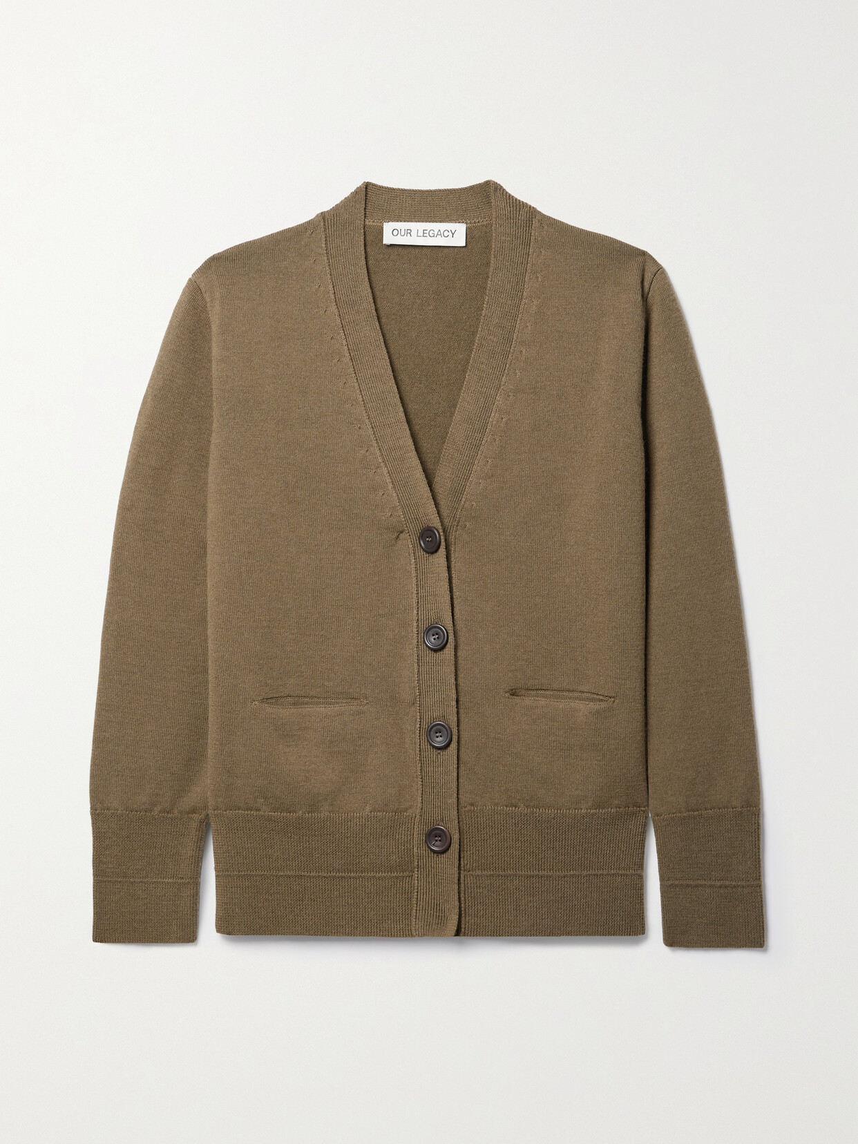 Our Legacy Merino Wool Cardigan In Green