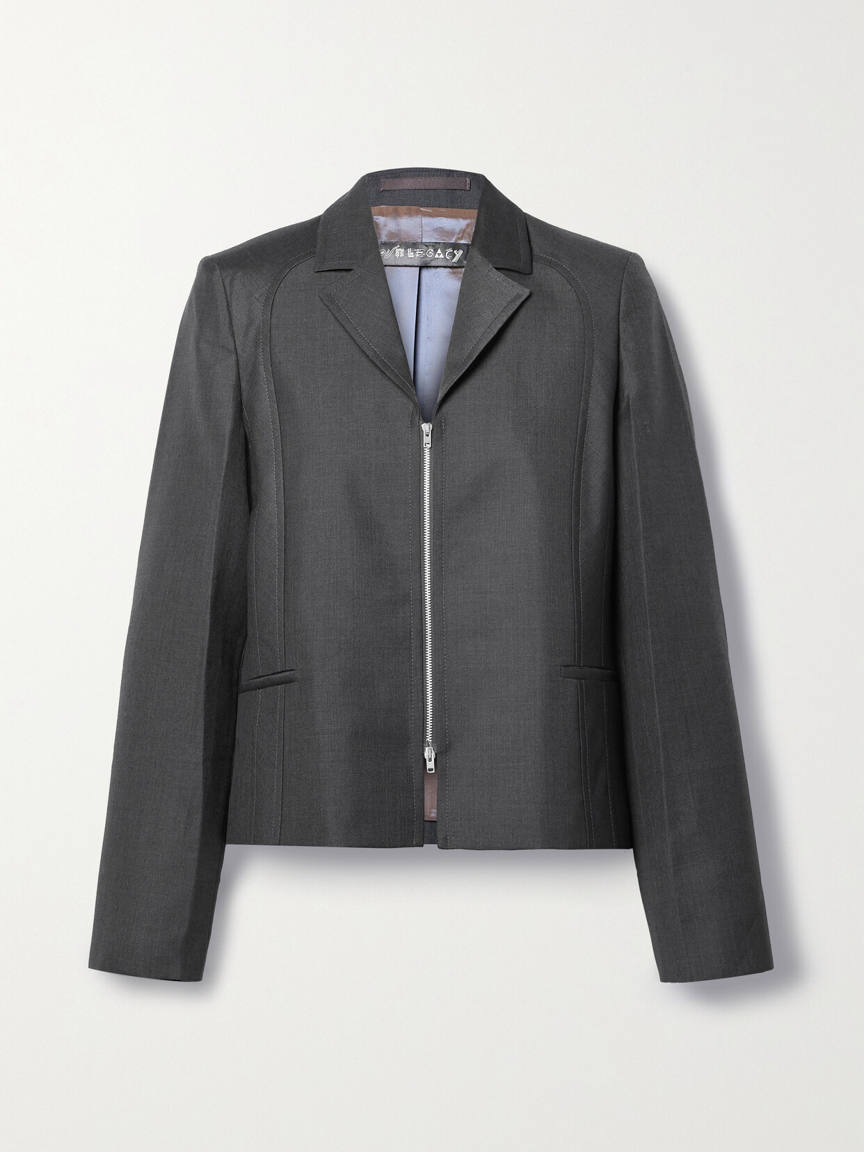 Our Legacy Paneled Wool-blend Twill Blazer In Gray