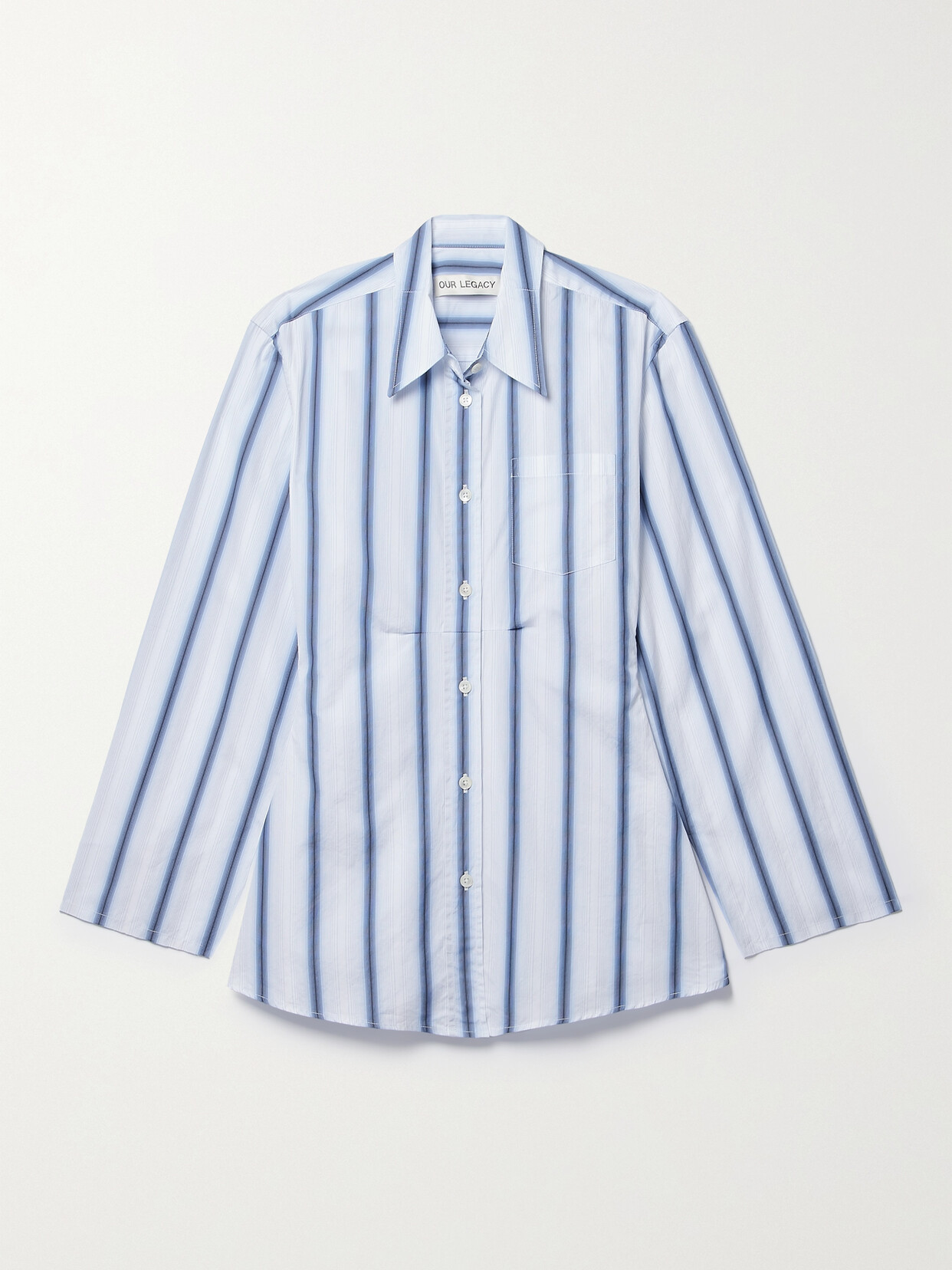 Shop Our Legacy Daisy Striped Cotton-poplin Shirt In Blue