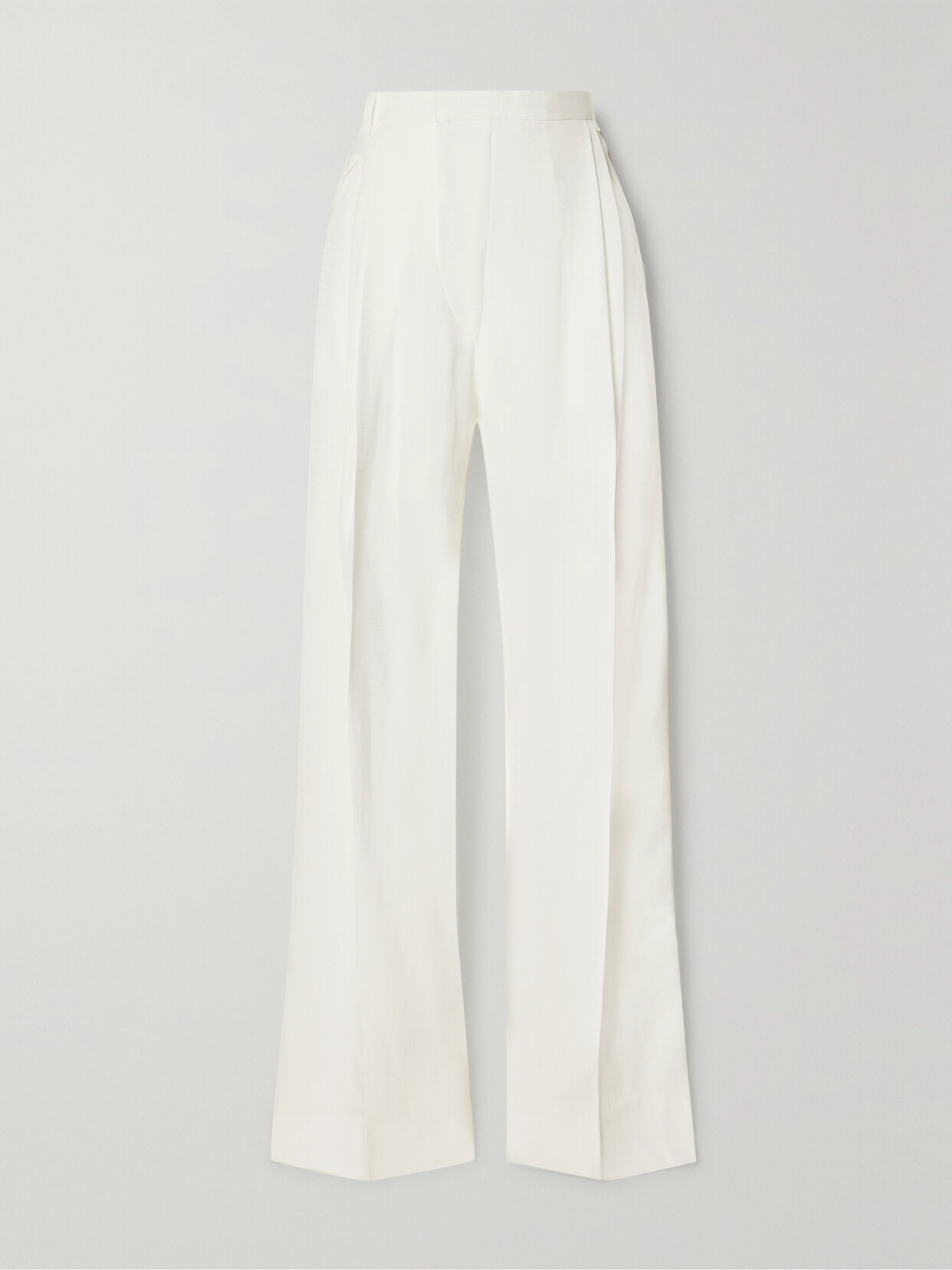 Victoria Beckham Pleated Grain De Poudre Wide-leg Pants