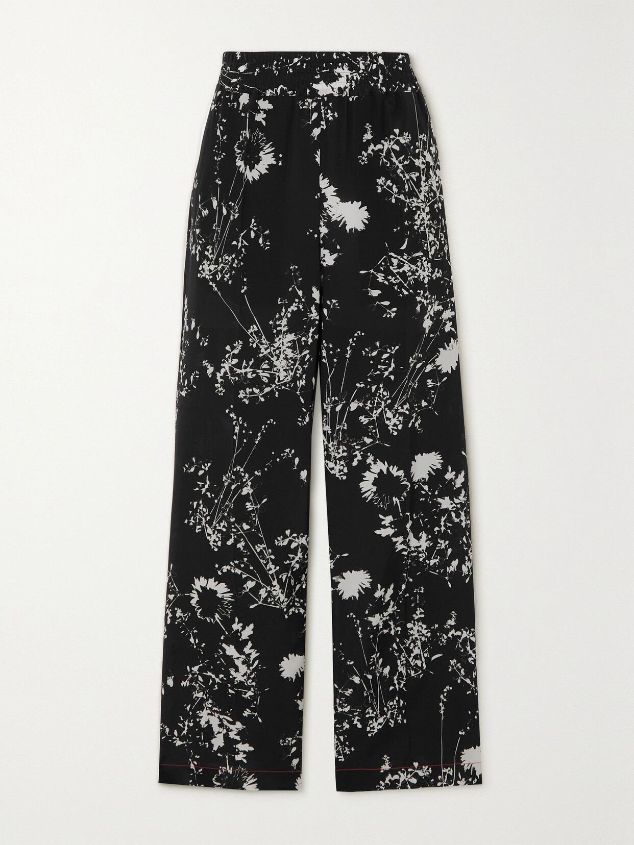 Victoria Beckham - Floral-print Silk Crepe De Chine Pajama Pants - Black