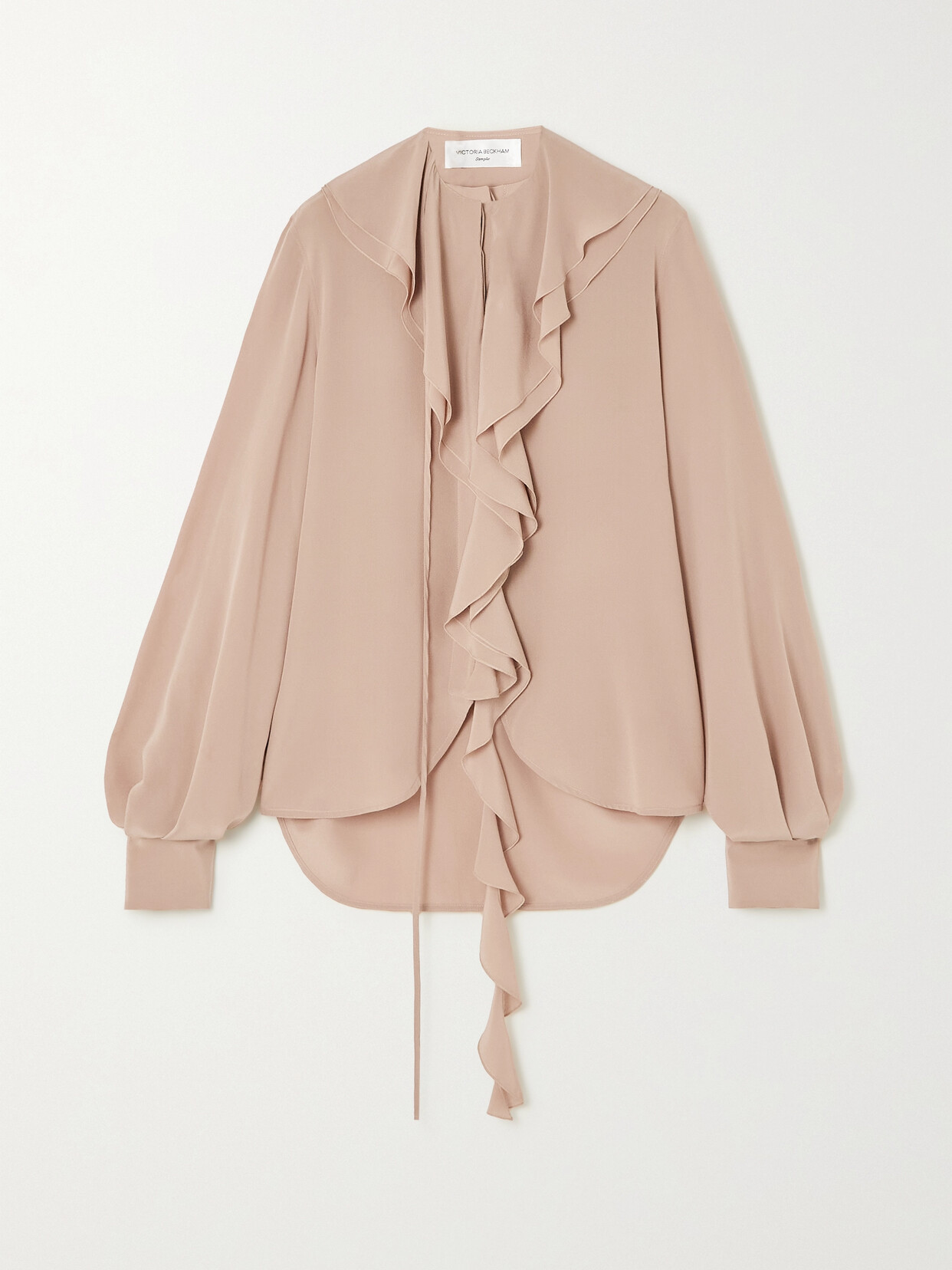 VICTORIA BECKHAM RUFFLED SILK CREPE DE CHINE BLOUSE