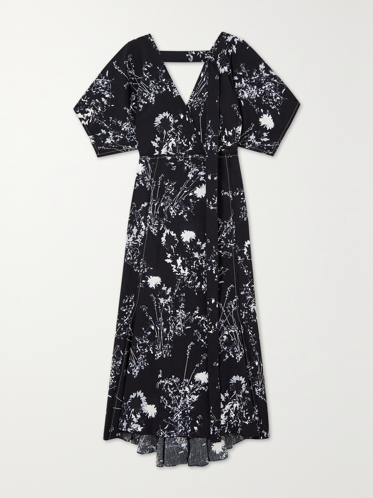 VICTORIA BECKHAM FLORAL-PRINT CREPON MIDI DRESS