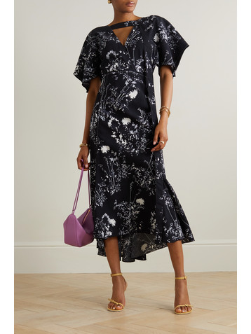 Victoria Beckham Floral-print crepon midi dress