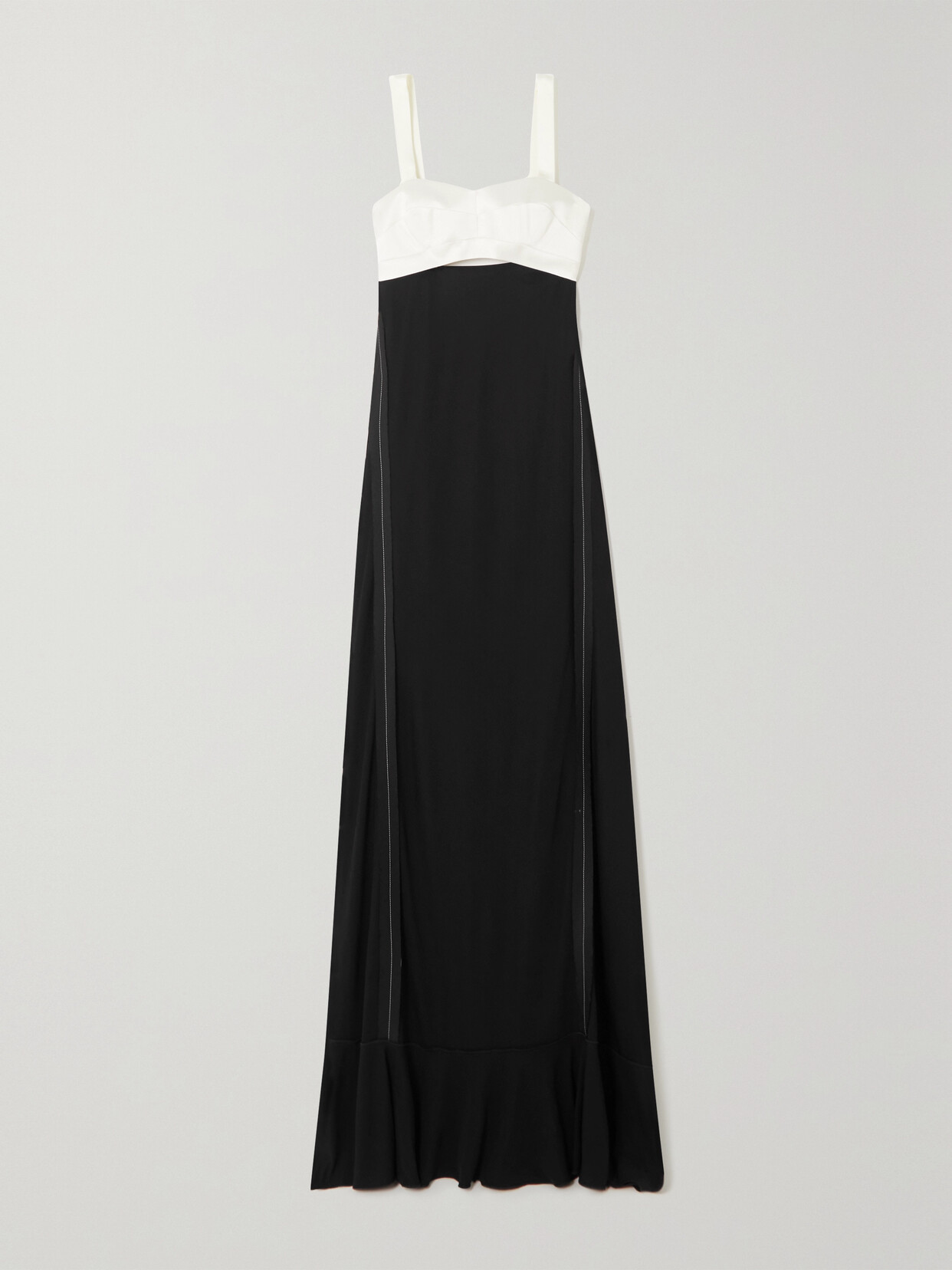Victoria Beckham Cutout Two-tone Satin And Crepe Maxi Dress - Black