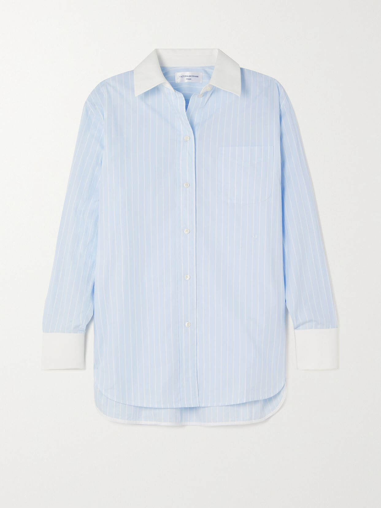 Victoria Beckham - Oversized Striped Organic Cotton-poplin Shirt - Blue