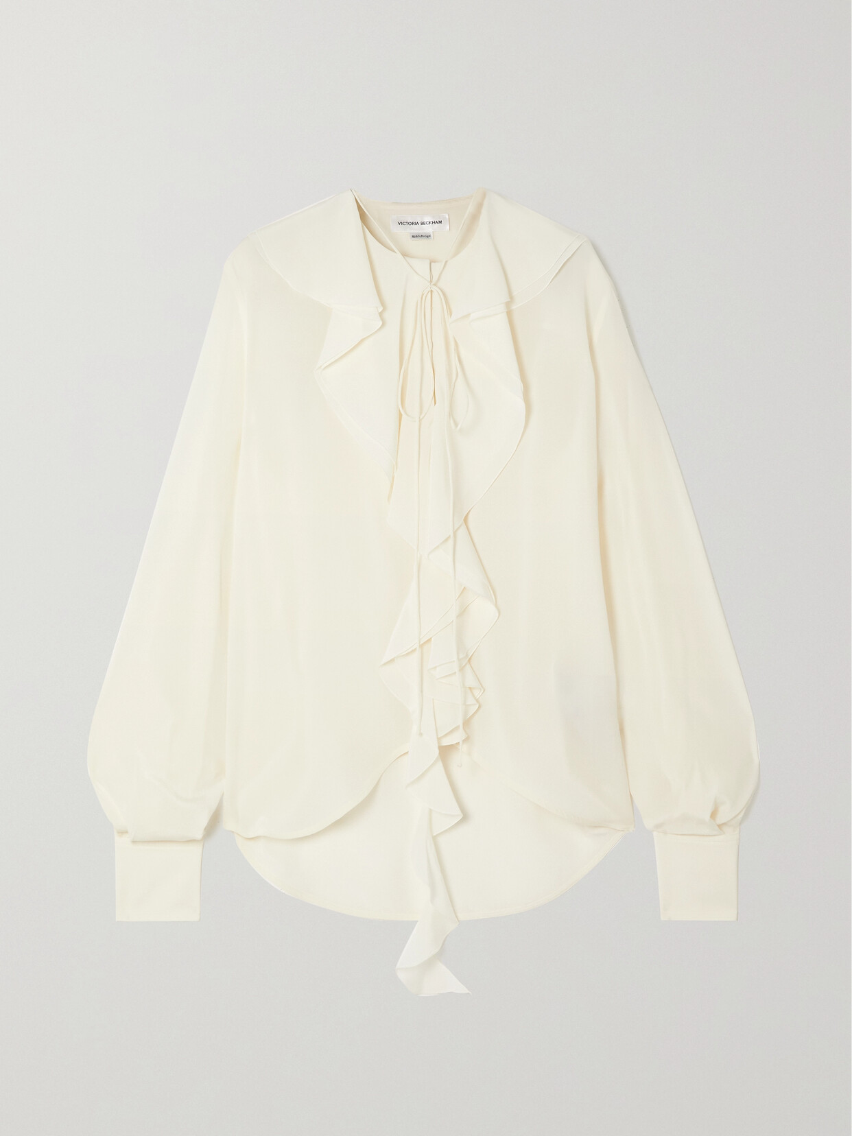 Victoria Beckham - Ruffled Silk Crepe De Chine Blouse - White