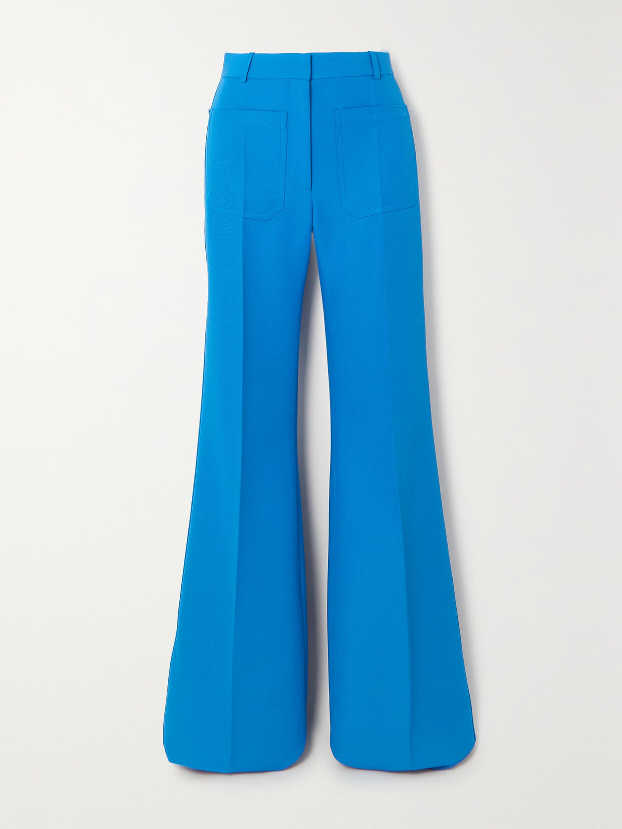 Victoria Beckham Alina Twill Flared Pants - Blue