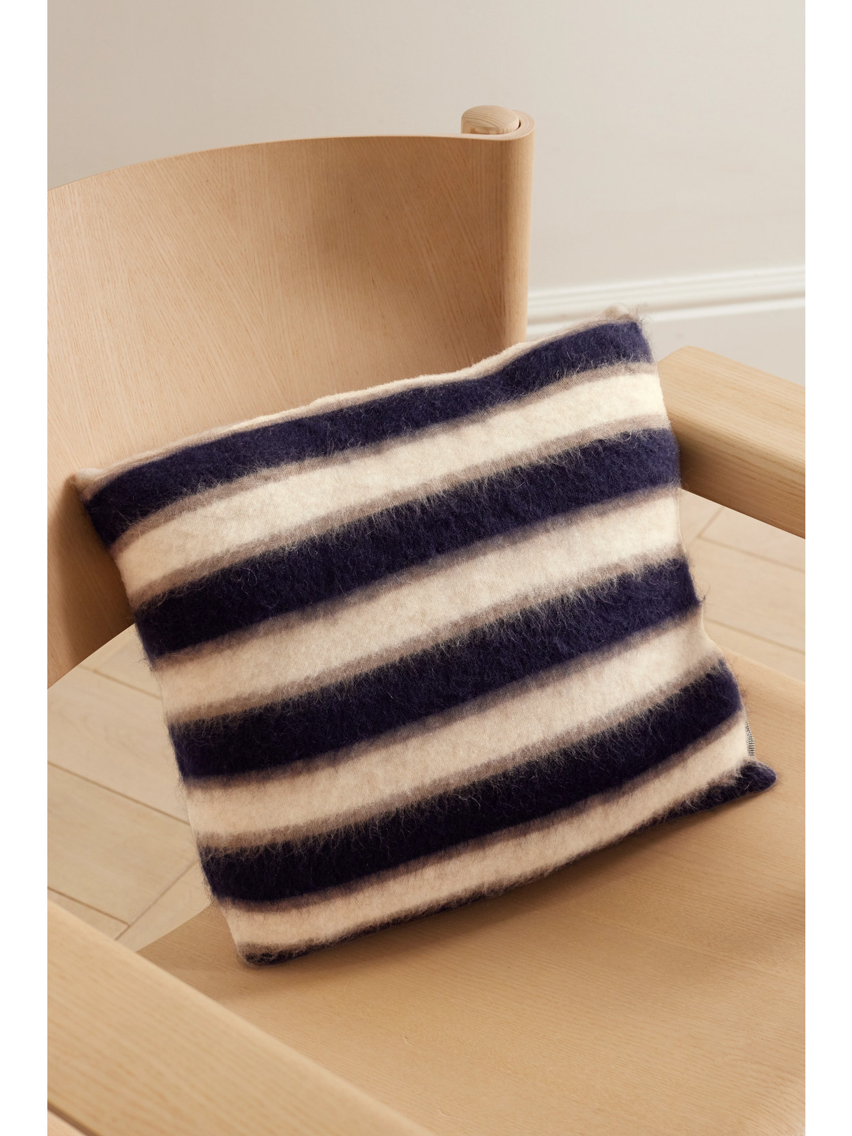 Brunello Cucinelli - Striped Mohair-blend Cushion - Navy