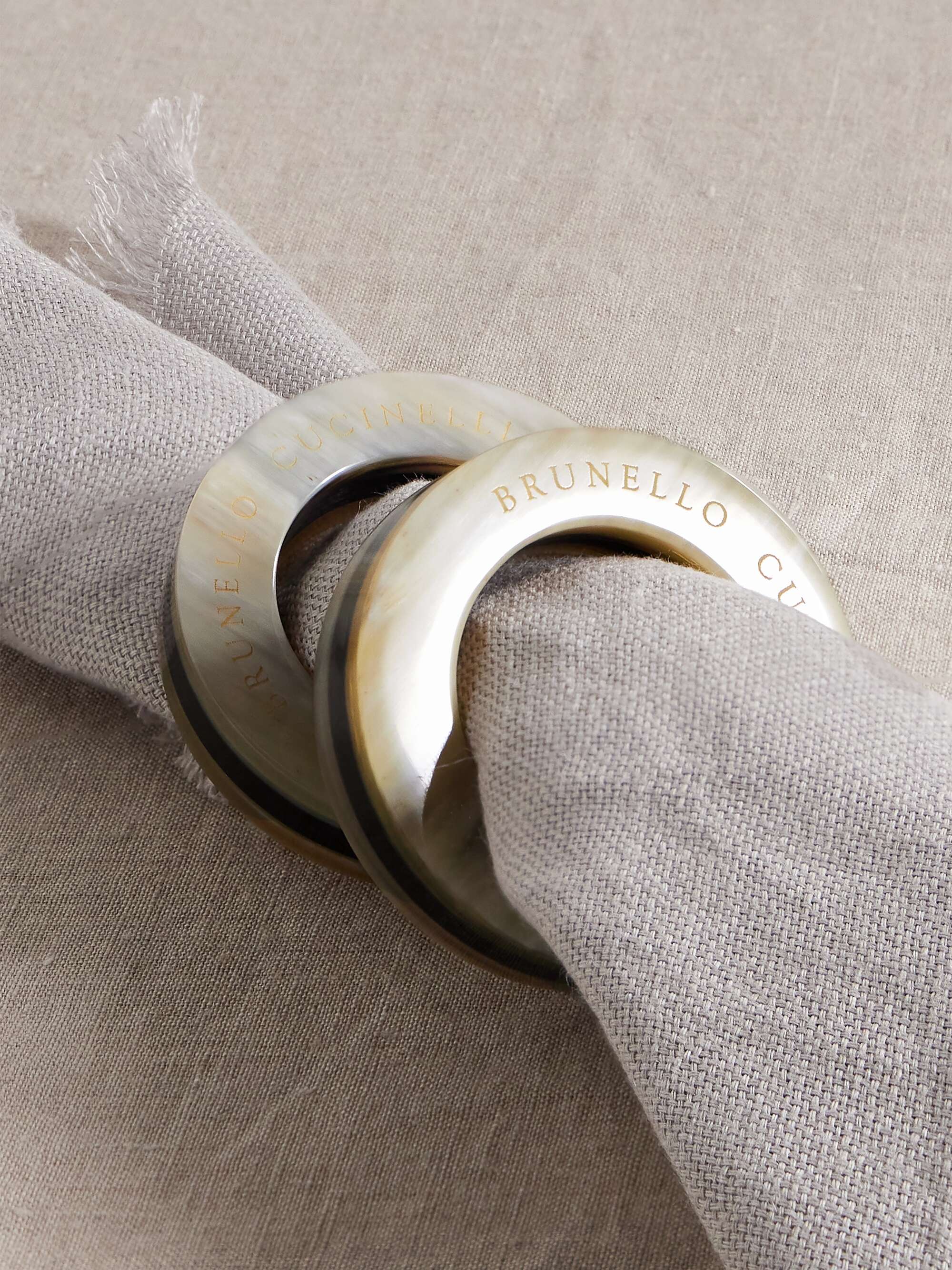 BRUNELLO CUCINELLI Set of six horn napkin rings