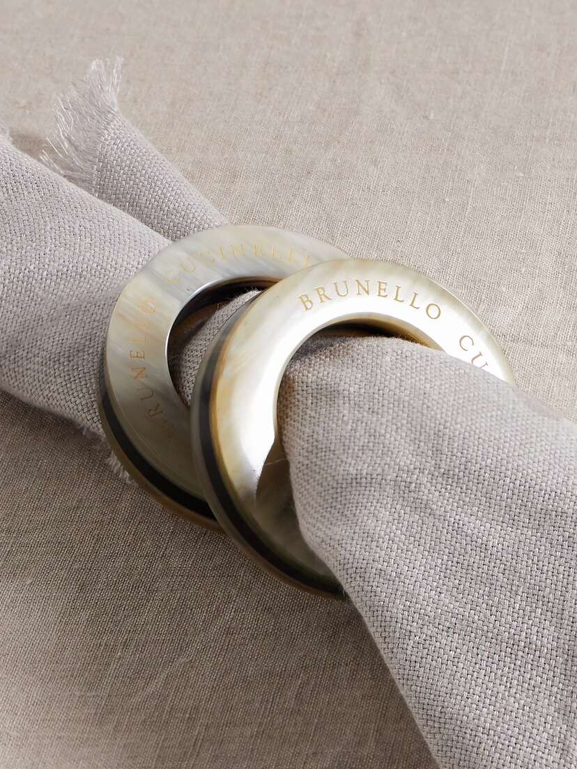 Brunello Cucinelli Set Of Six Horn Napkin Rings
