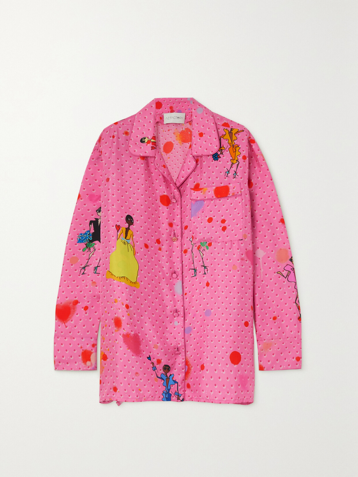 AZ Factory - Printed Silk-twill Shirt - Pink