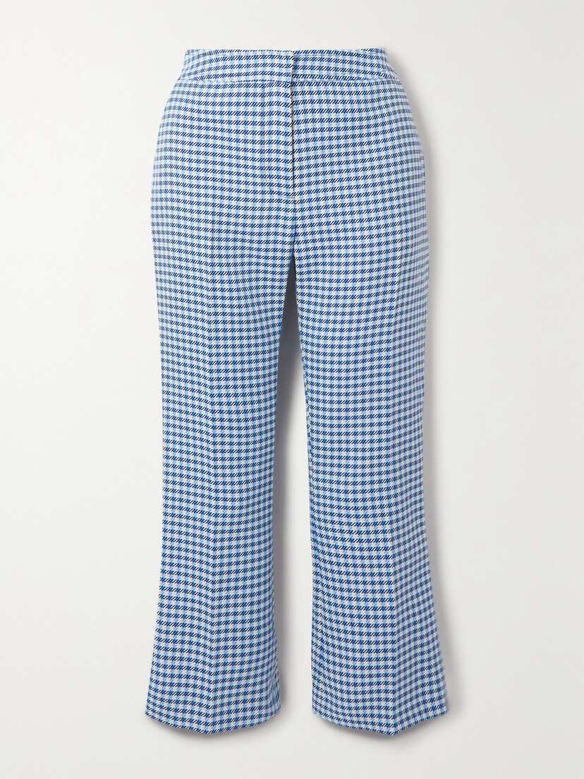 Marni Cropped Gingham Woven Flared Pants