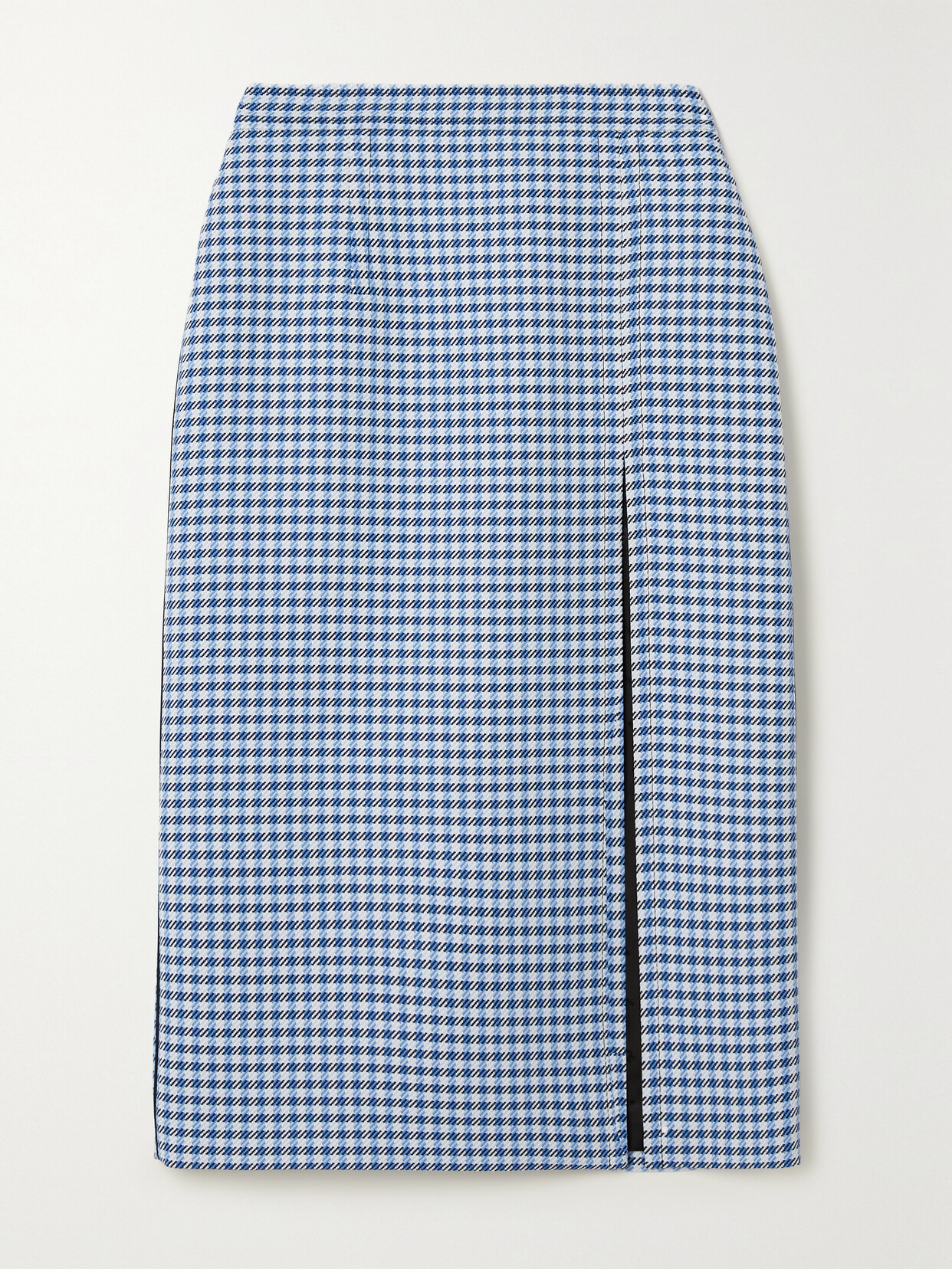 Shop Marni Checked Tweed Midi Skirt In Blue