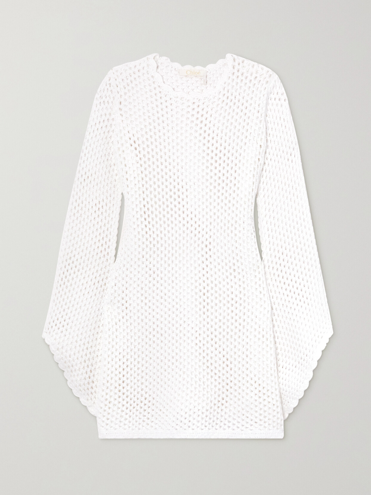 Chloé - Crocheted Cotton Mini Dress - White