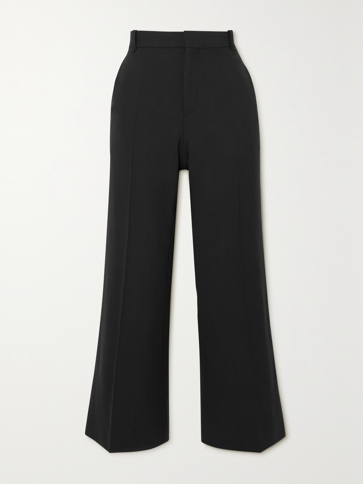 Chloé Pantalon Évasé En Laine Stretch Femme Noir Taille 34 95% Laine Vierge, 5% Élasthanne In Black
