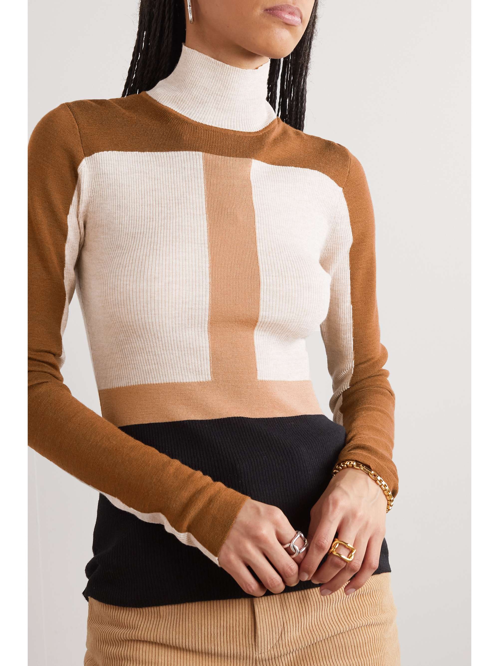 CHLOÉ Intarsia wool turtleneck sweater