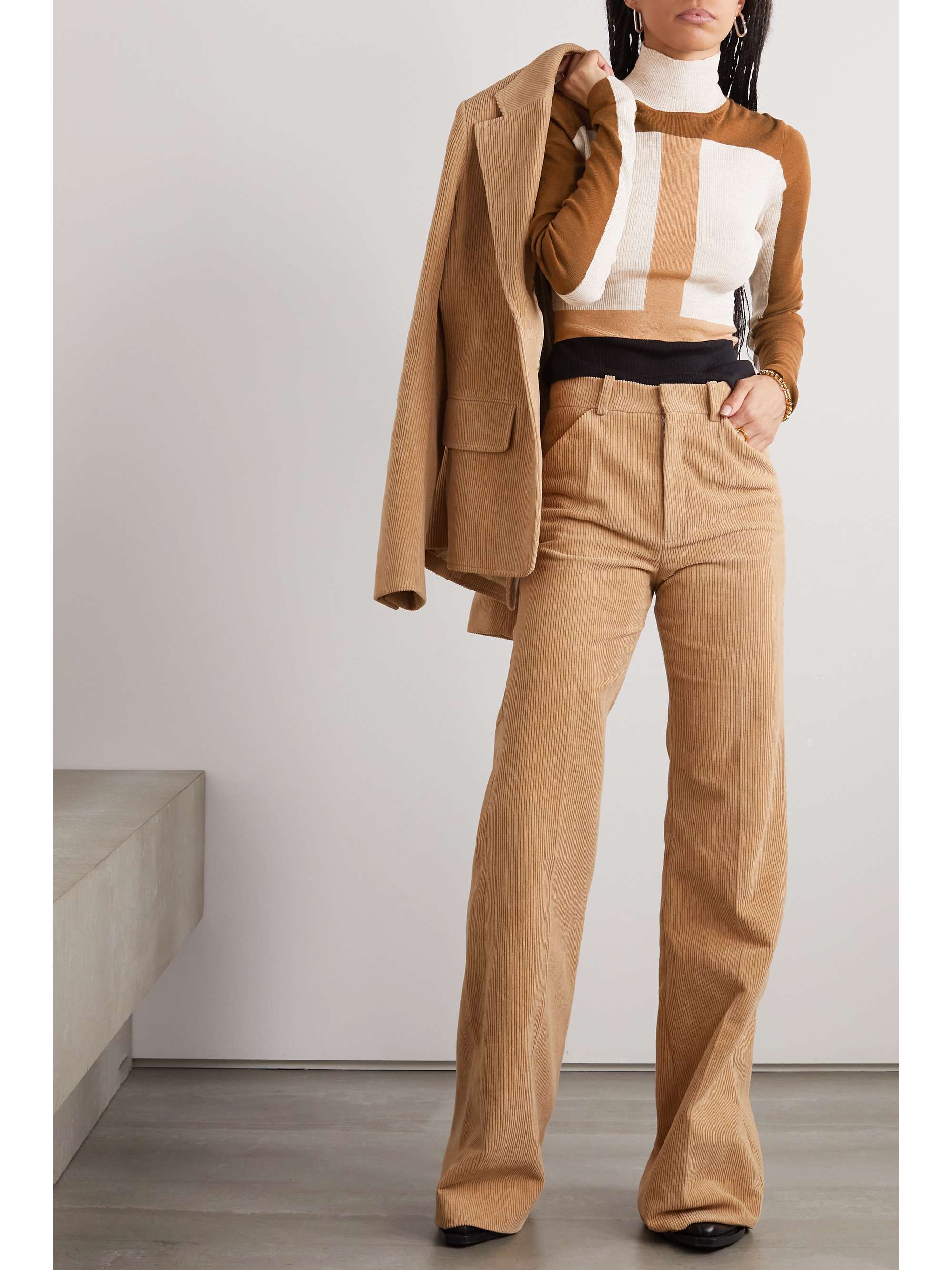 CHLOÉ Intarsia wool turtleneck sweater