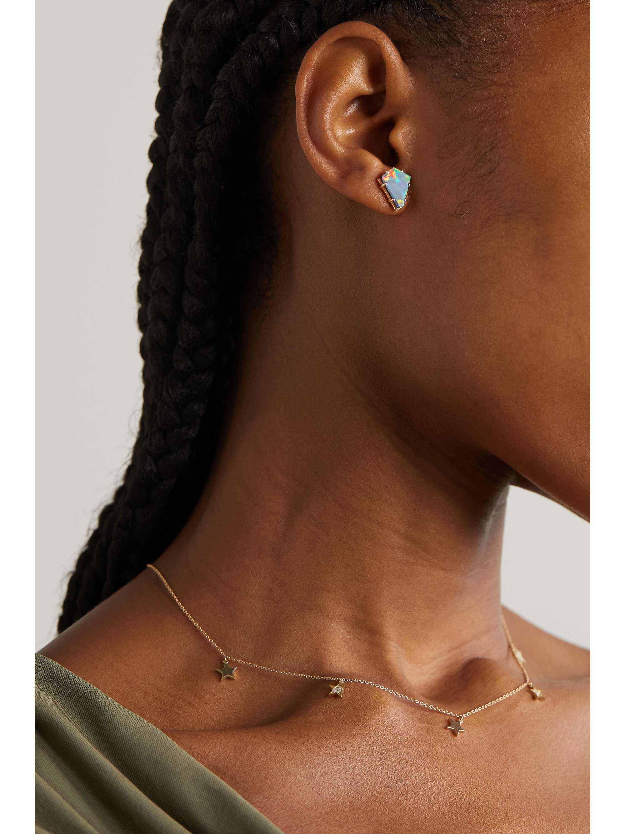 ANDREA FOHRMAN 14-karat gold opal earrings