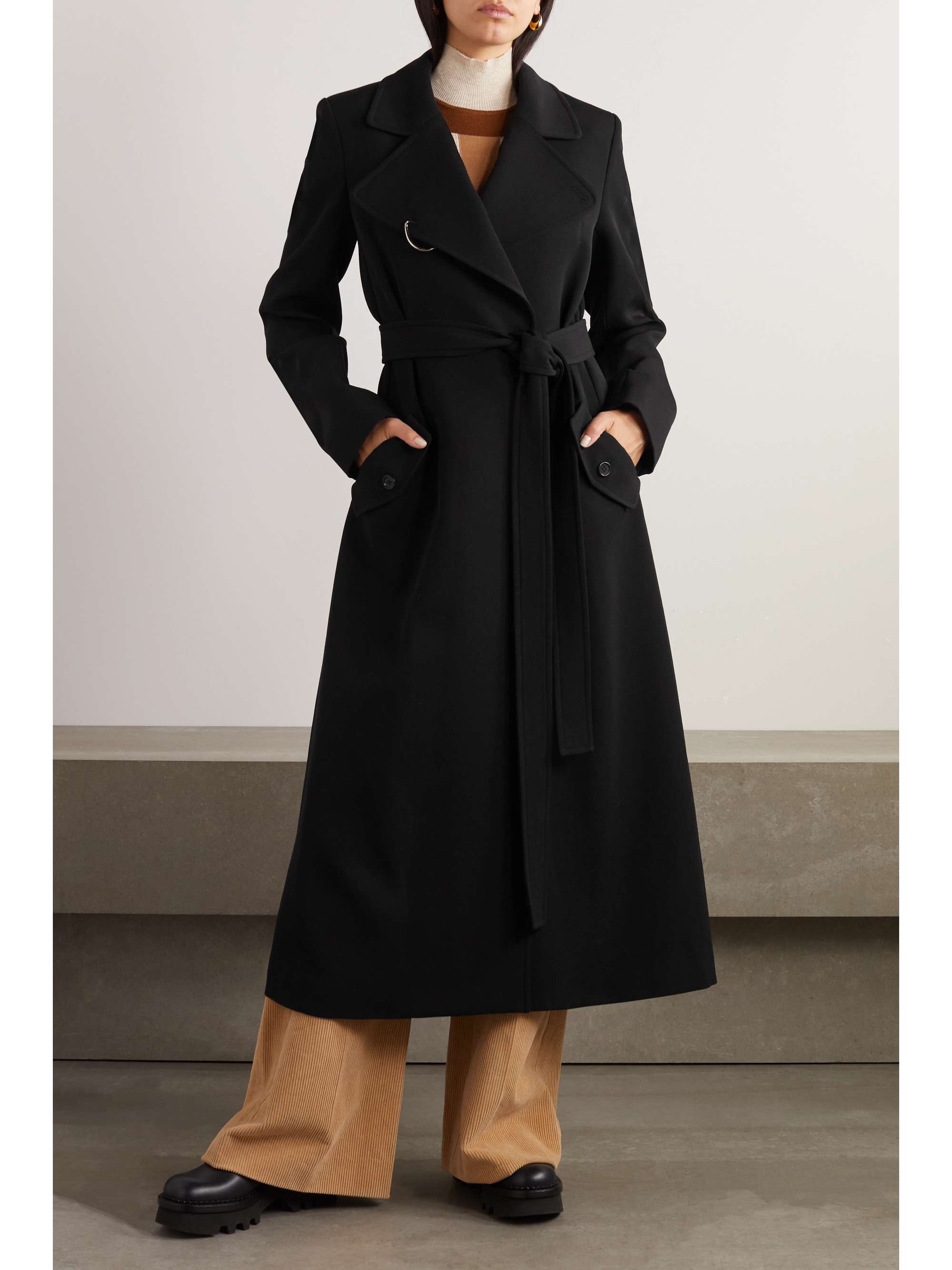 CHLOÉ Belted woolgabardine coat NETAPORTER